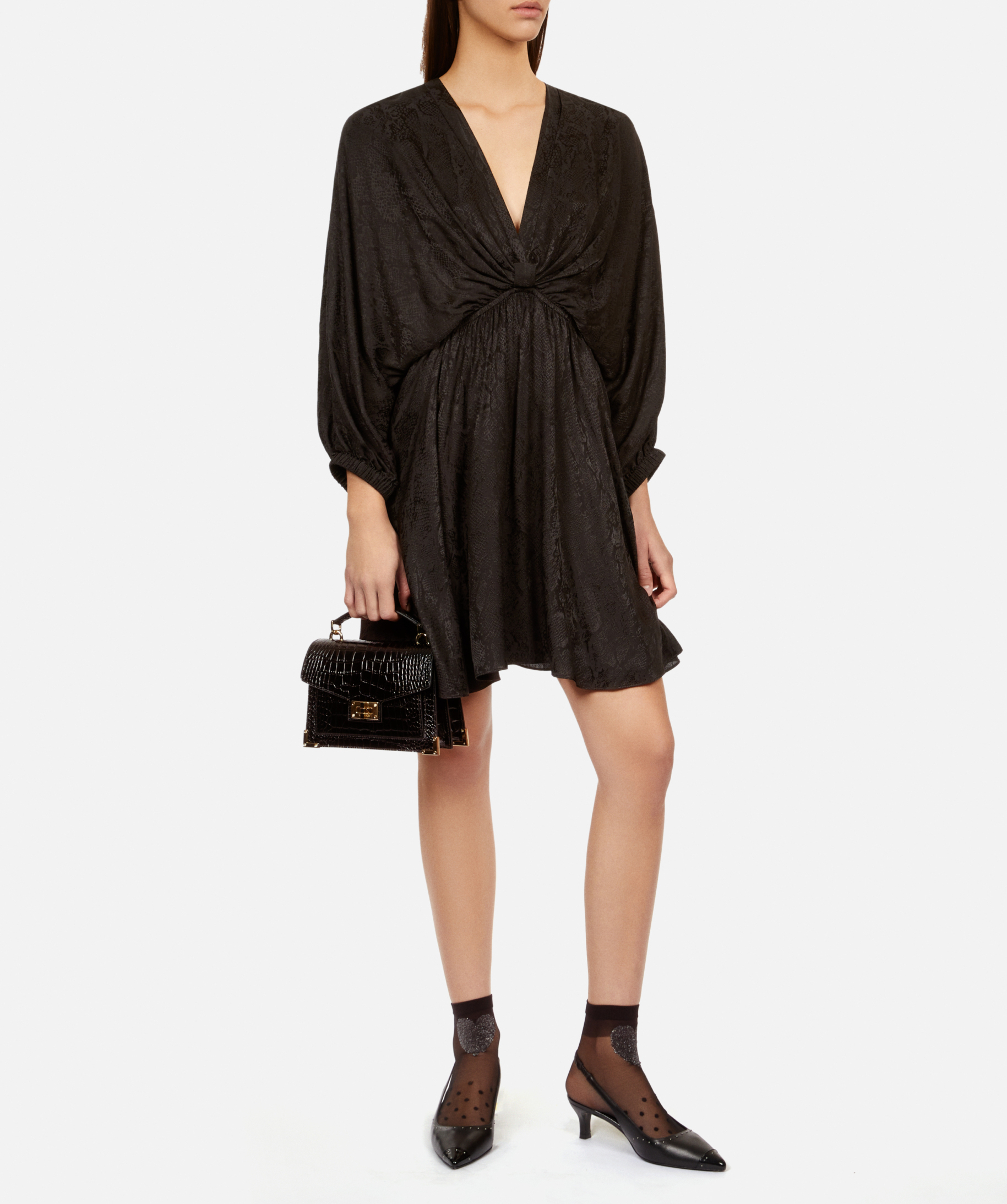 Robe courte noire jacquard python THE KOOPLES Noir