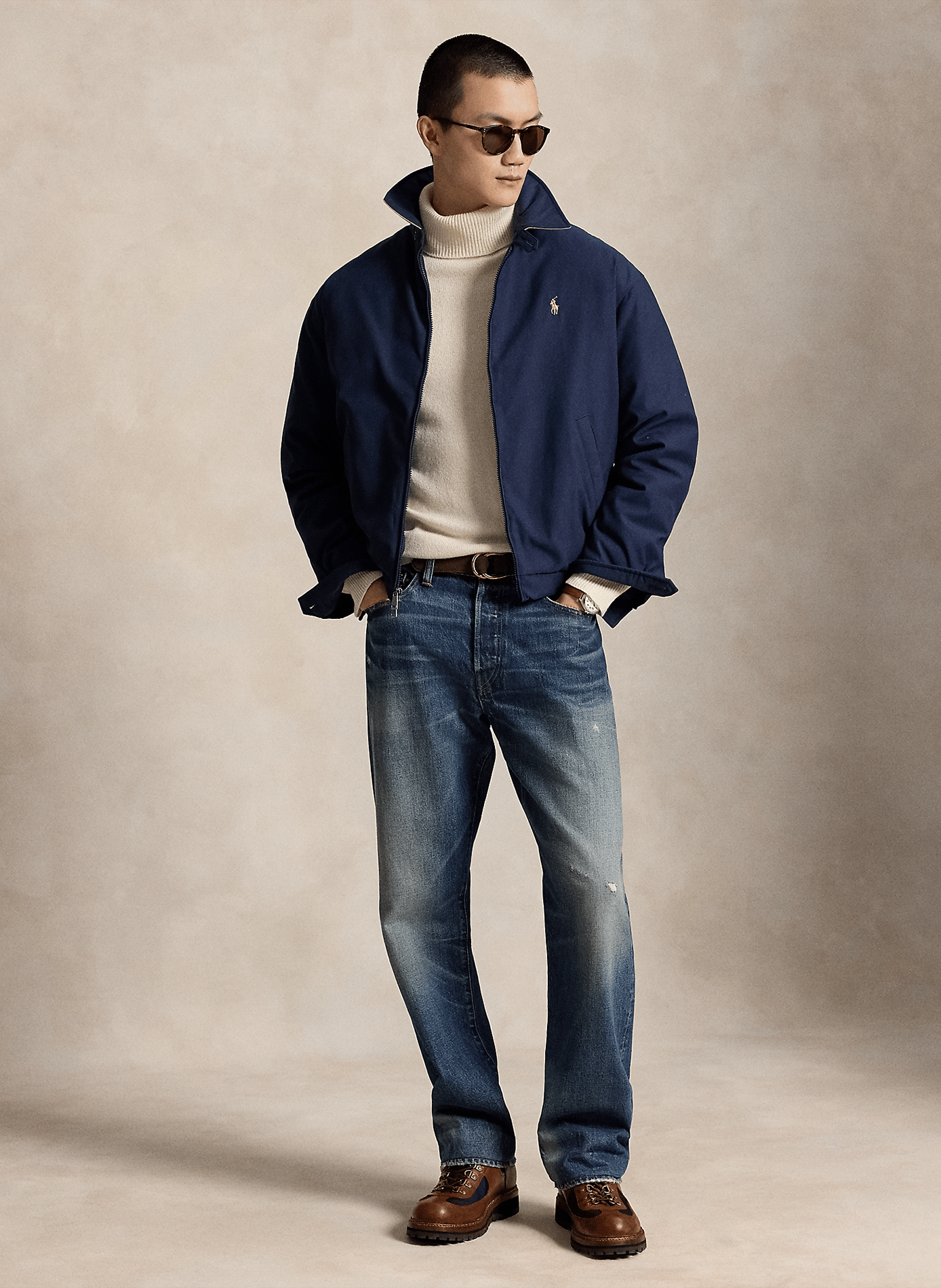 Gerade geschnittene Jacke mit klassischem Kragen POLO RALPH LAUREN Blau