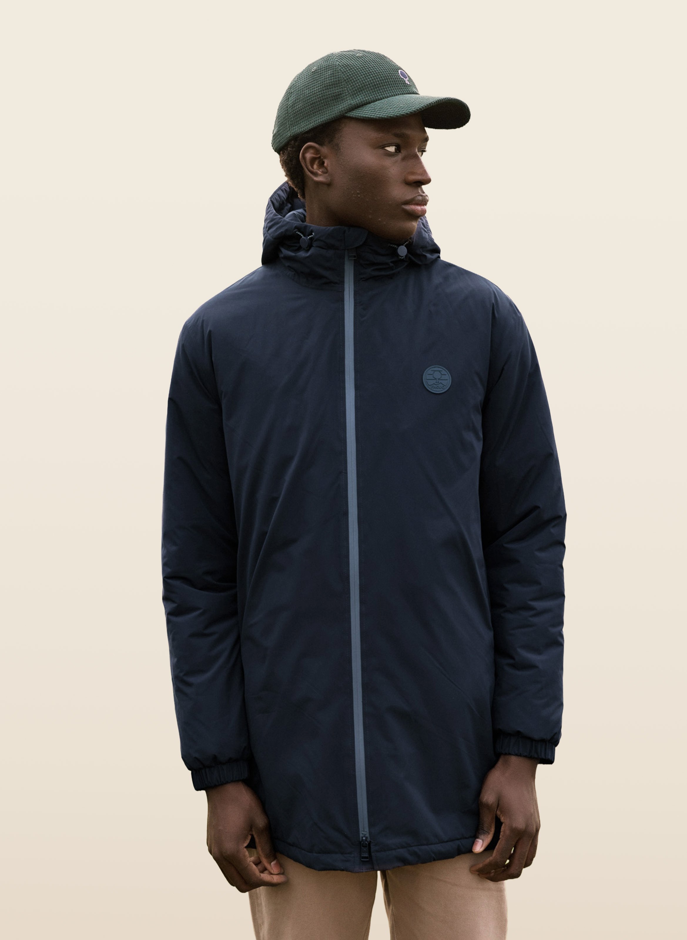 Parka droite imperméable à capuche FAGUO Blu