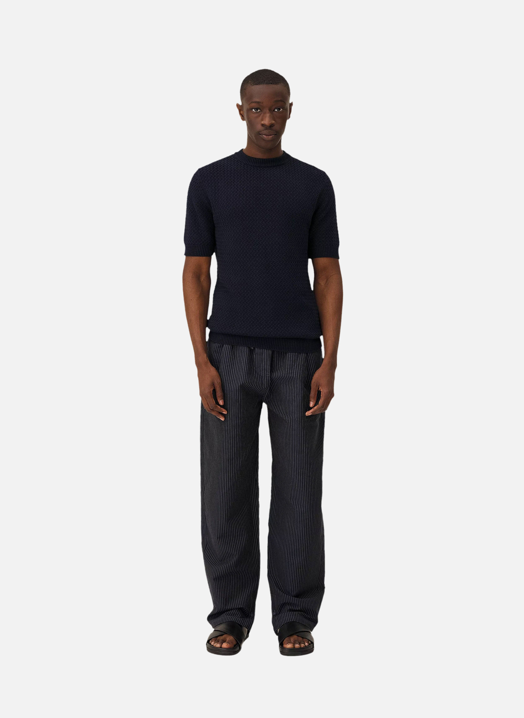 Short-sleeve knit MADERA NAVY Noyoco Blue