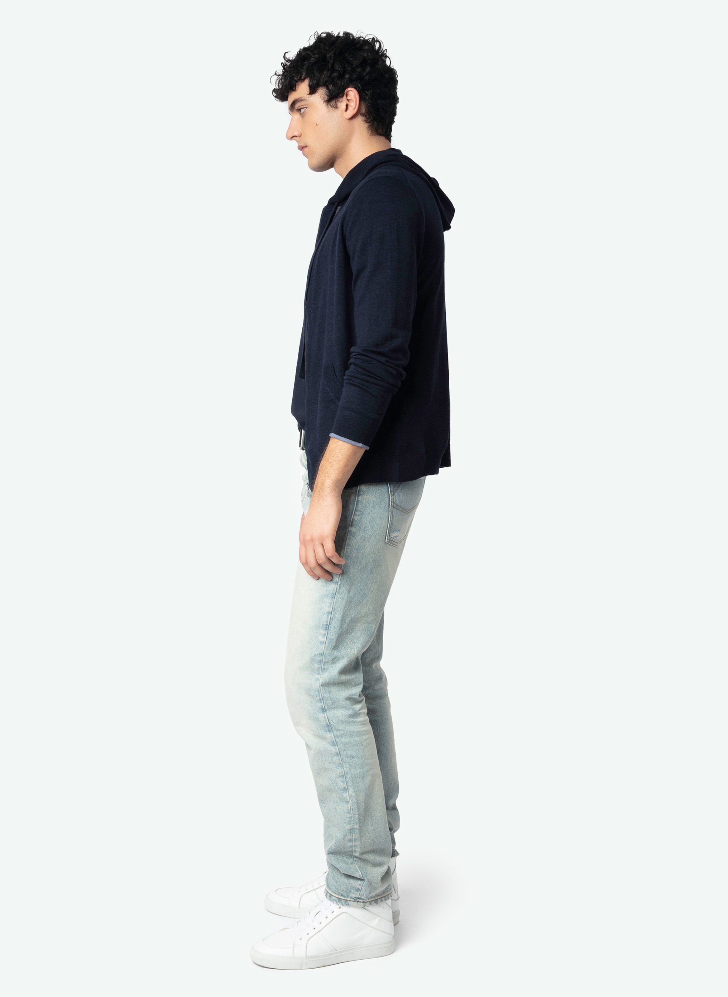 Zippered Merino Wool Hooded Vest ZADIG&VOLTAIRE Blue