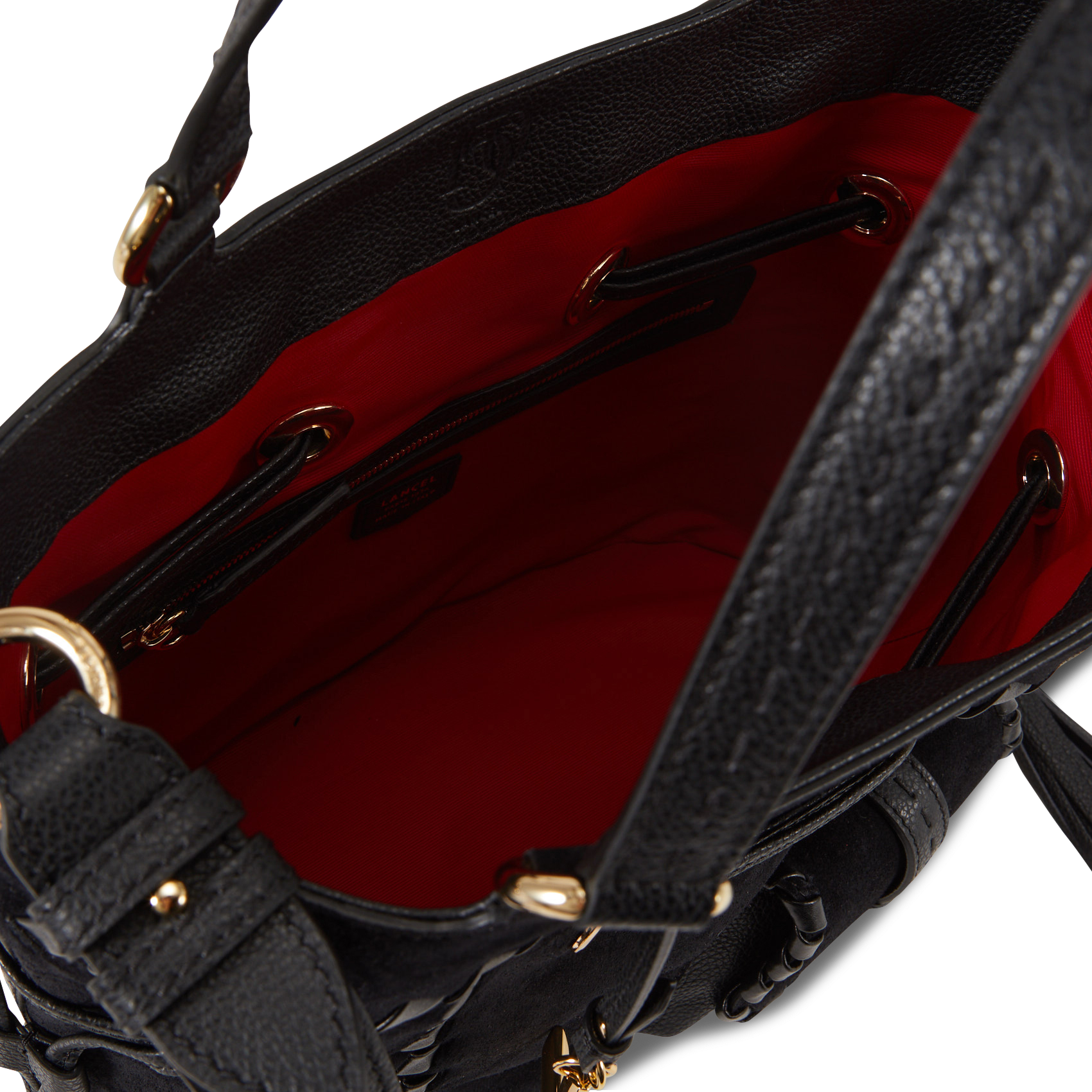 Beuteltasche aus Veloursleder LANCEL Schwarz