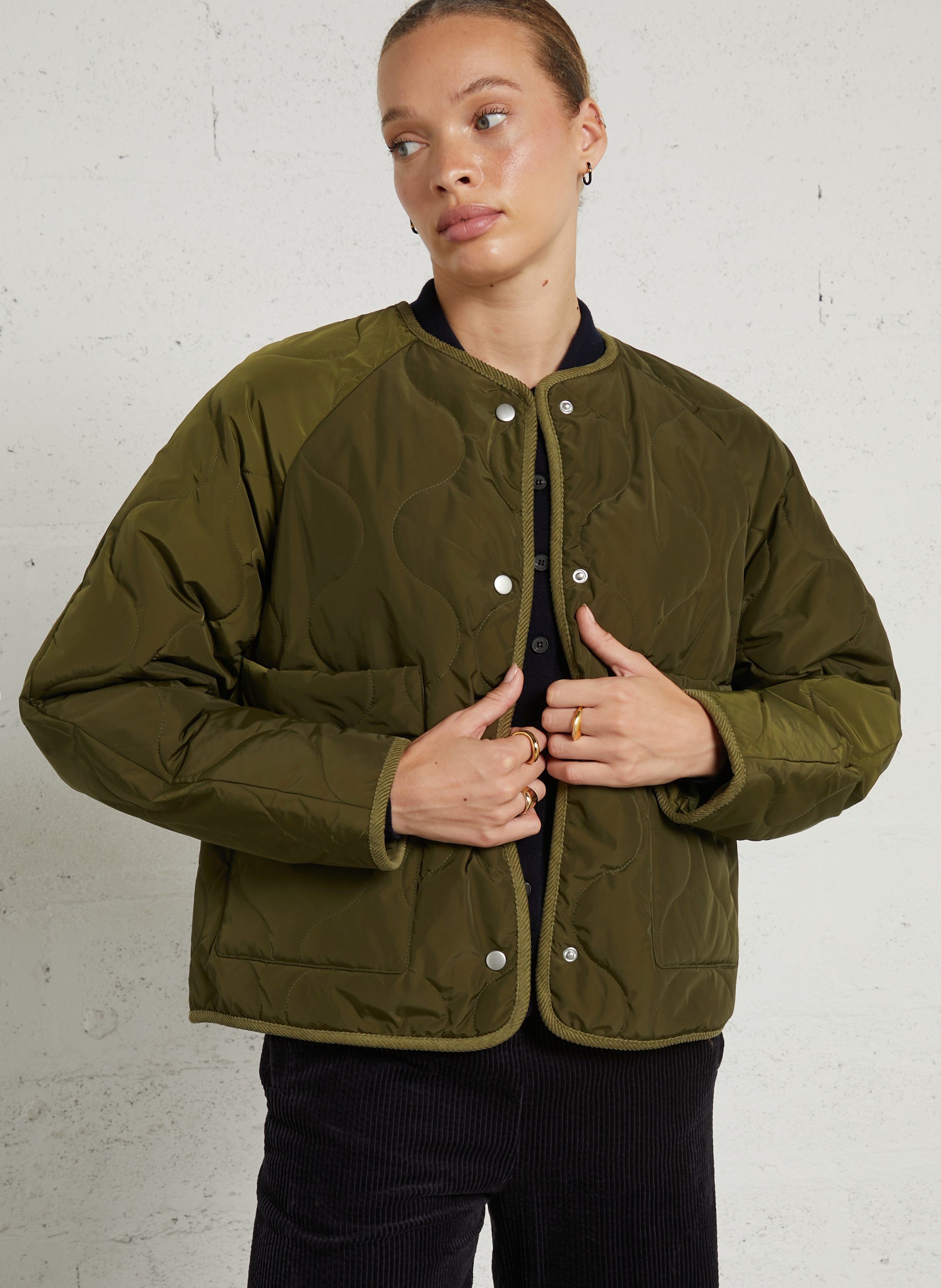 Quilted round neck jacket JC SOPHIE Green