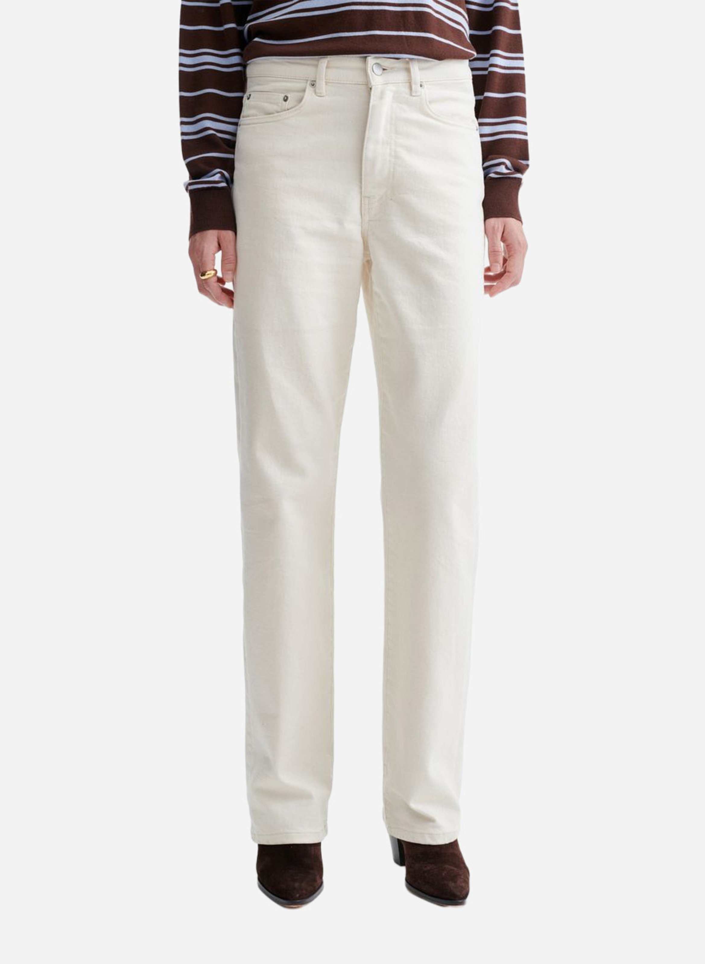Pantalón recto de algodón VANESSA BRUNO Beige
