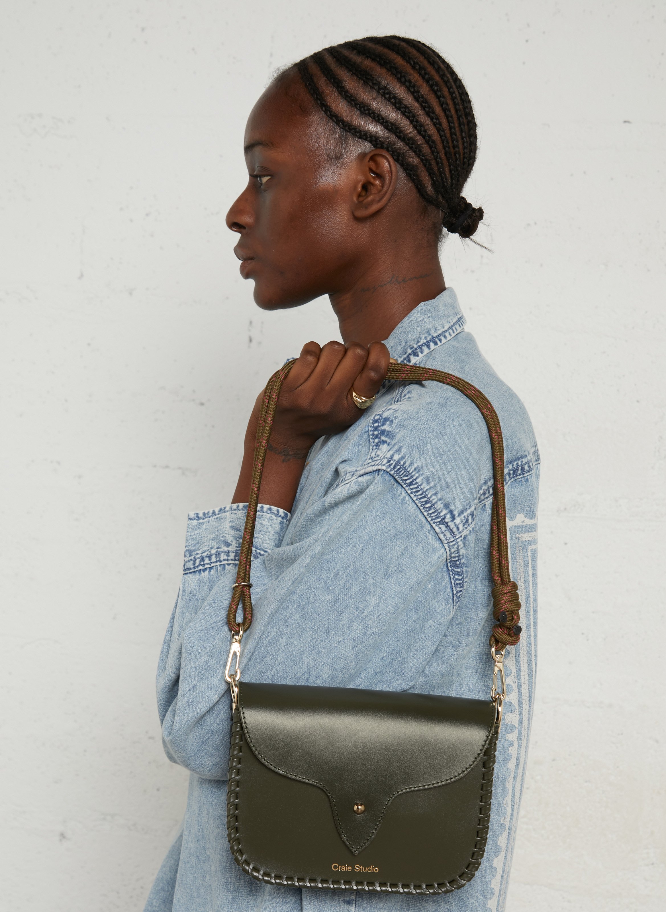 Sac bandoulière en cuir CRAIE STUDIO Noir