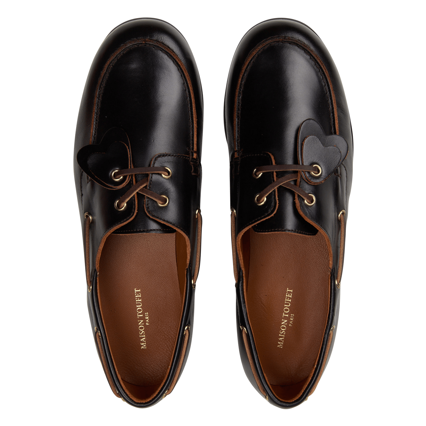 Mocassins à lacets en cuir de vachette MAISON TOUFET Marron