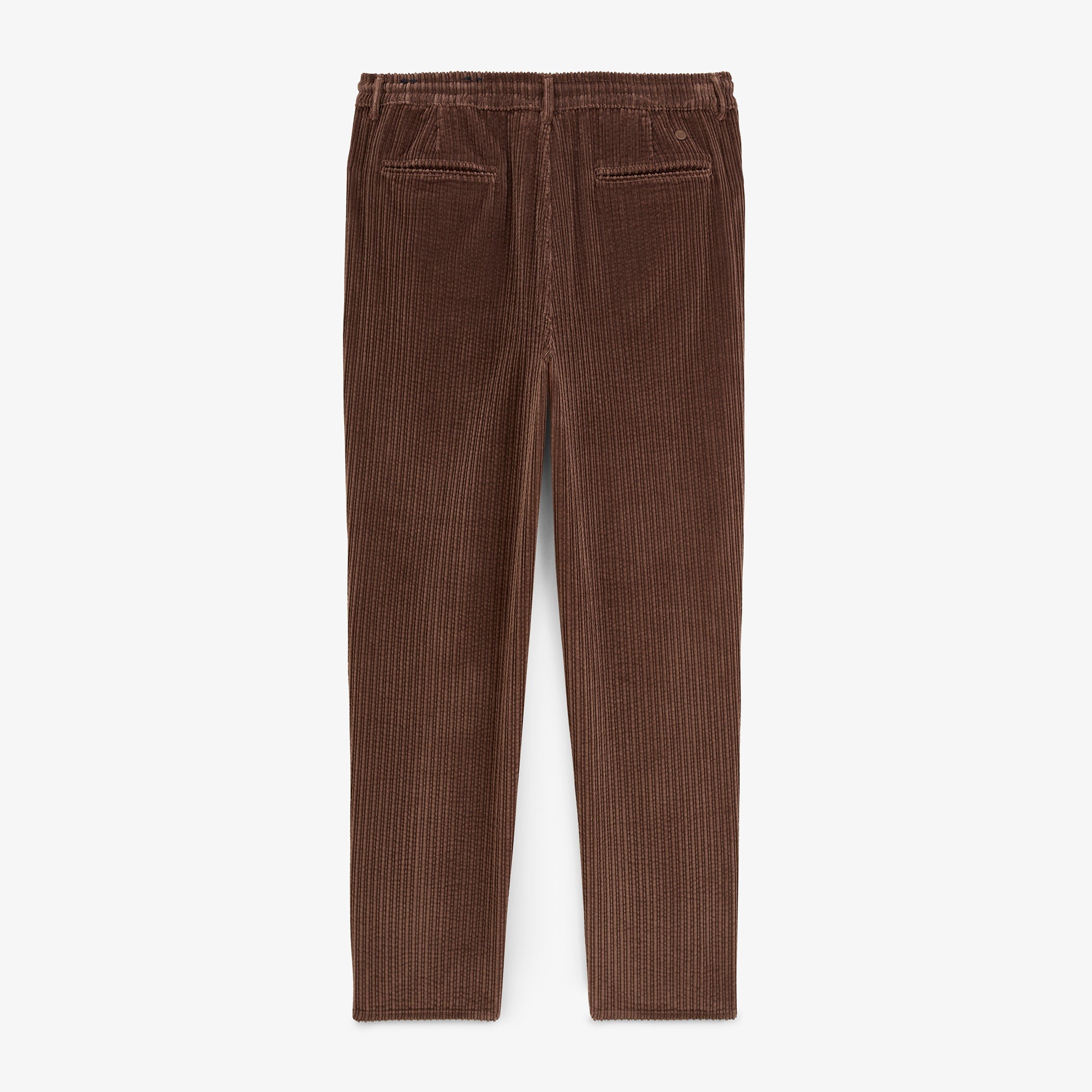 Corduroy stretch pants 557 with elasticated waist in brownie brown SERGE BLANCO Brown
