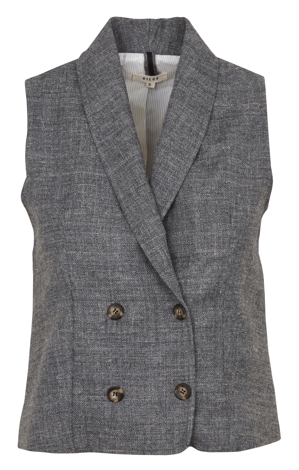 Gilet droit col châle DIEGA Gris