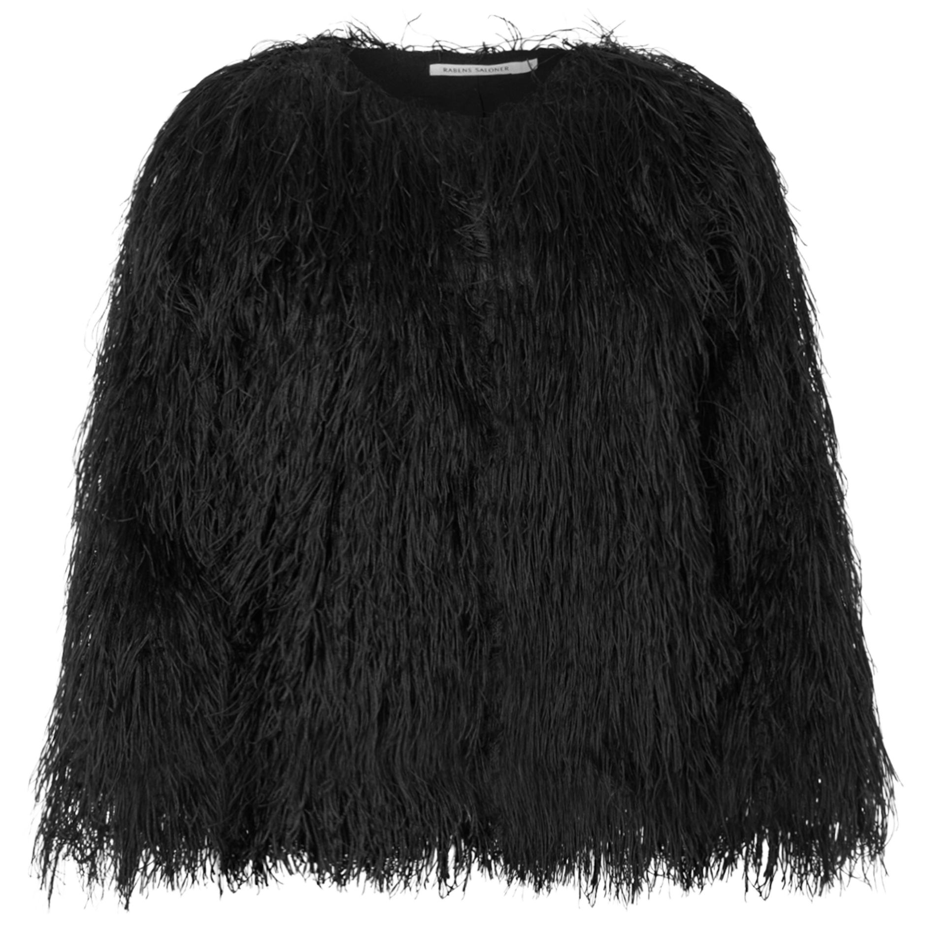 Blouse col rond effet plumes RABENS SALONER Noir