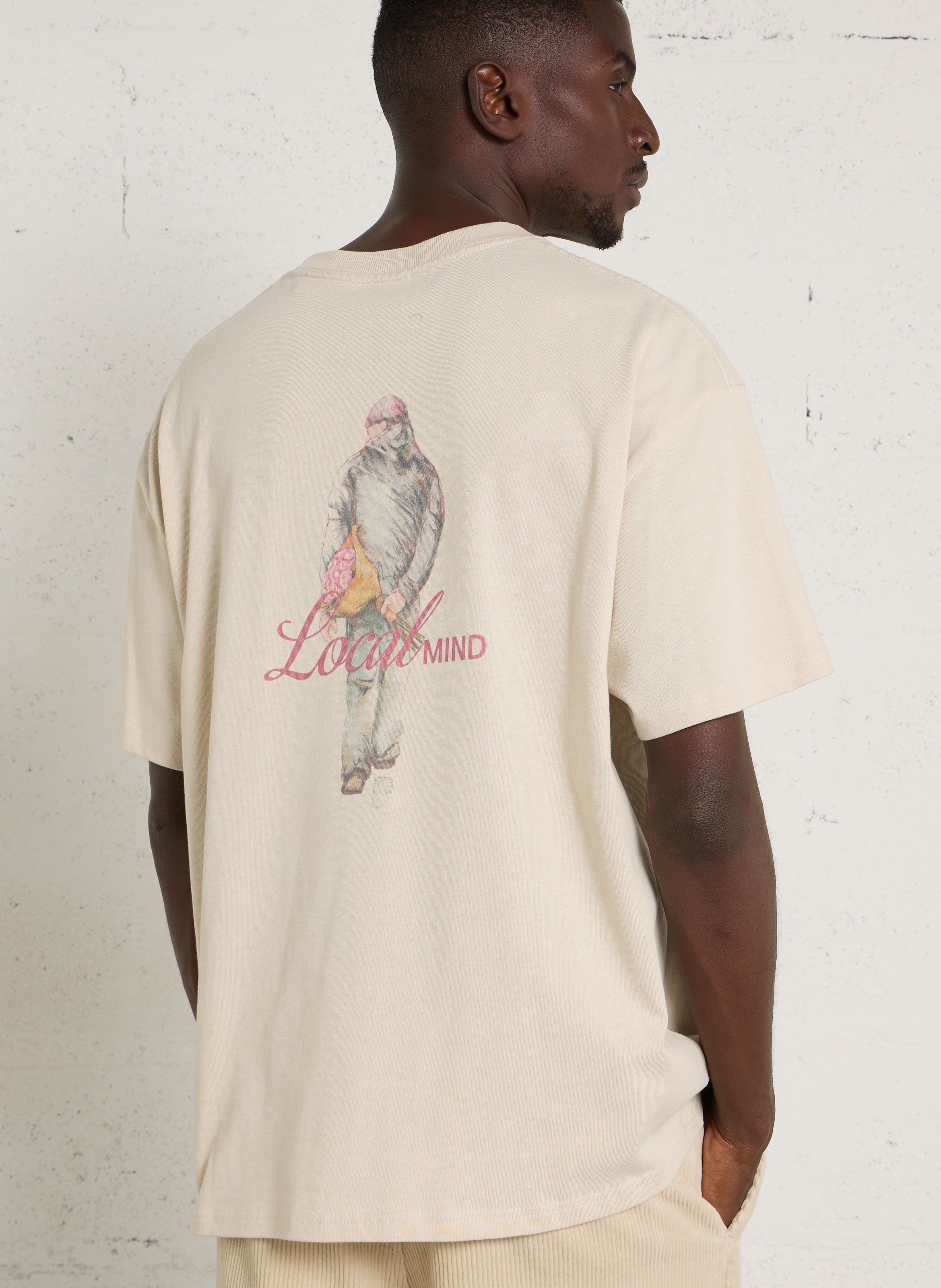 Rundhals-T-Shirt aus Baumwolle SOLID Beige