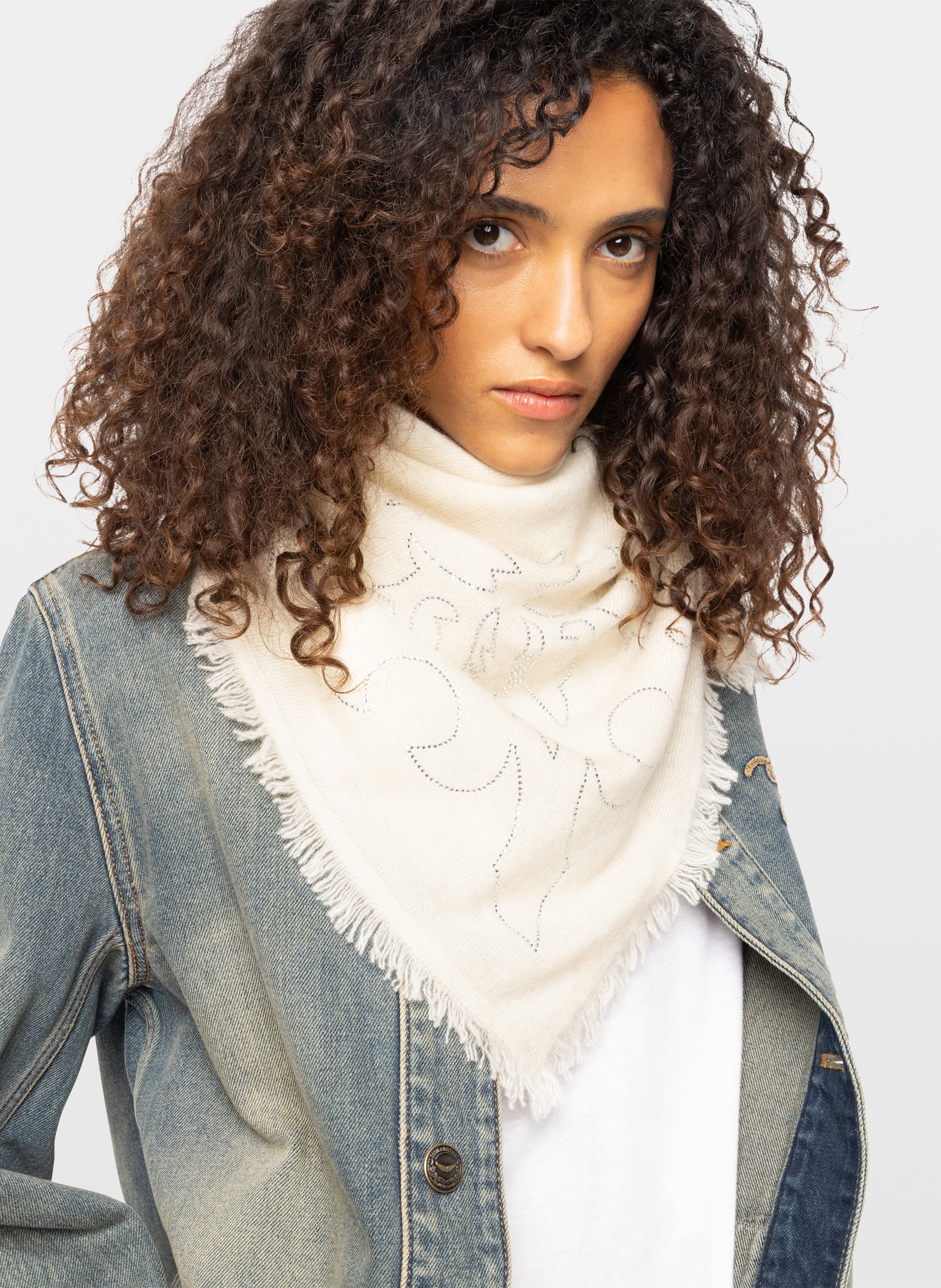 Cashmere scarf ZADIG&VOLTAIRE White