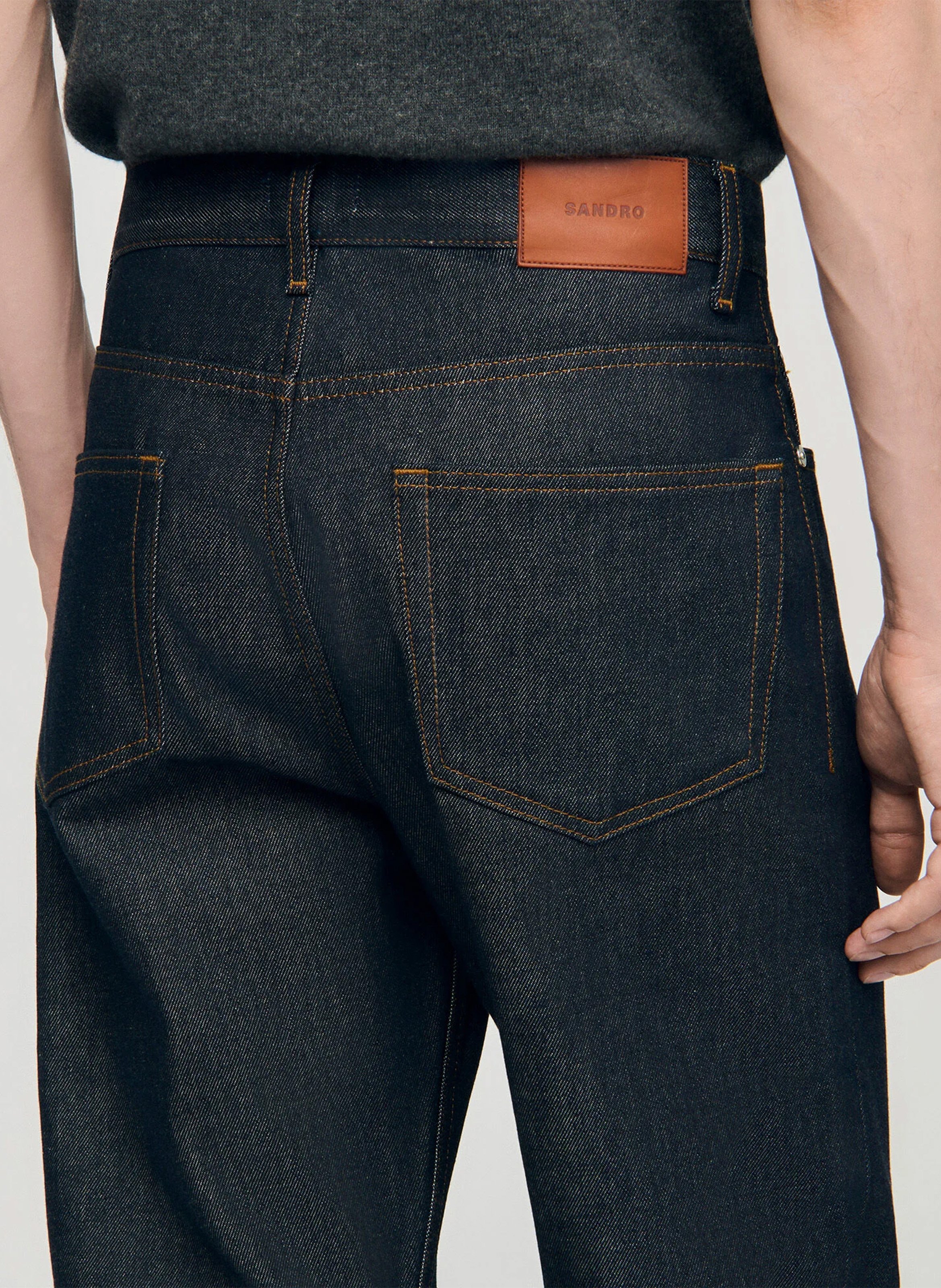 Jean droit en coton SANDRO Bleu
