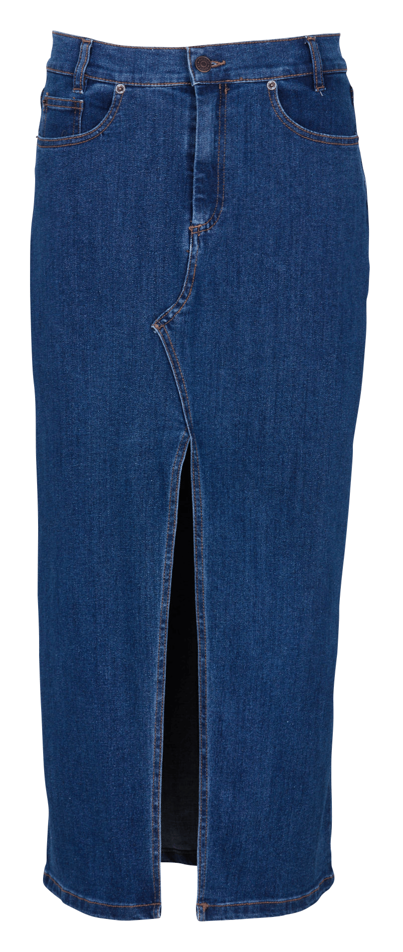 Straight cotton-blend midi skirt KOOKAI Blue