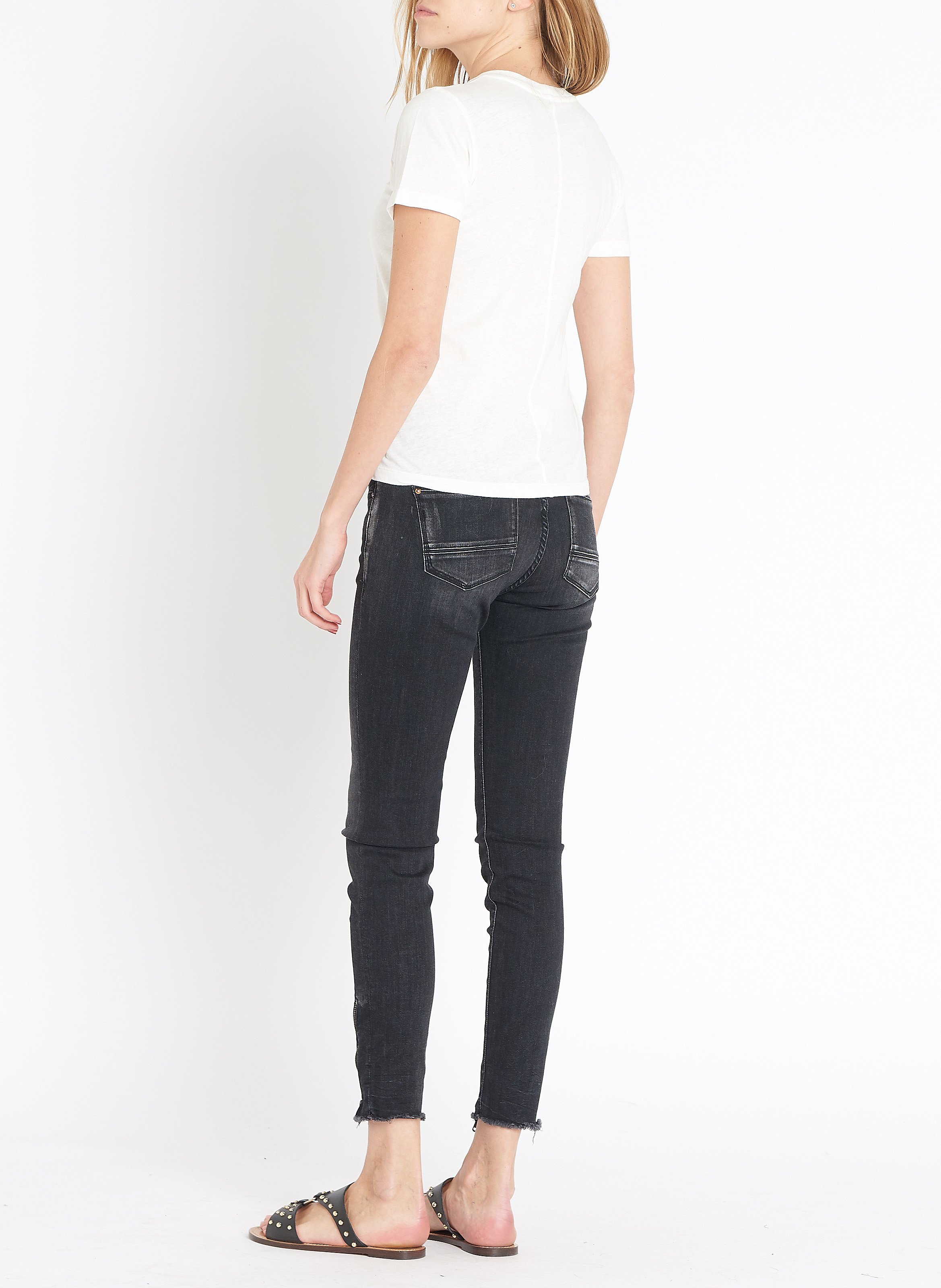 Tee-shirt col rond en coton Blanc