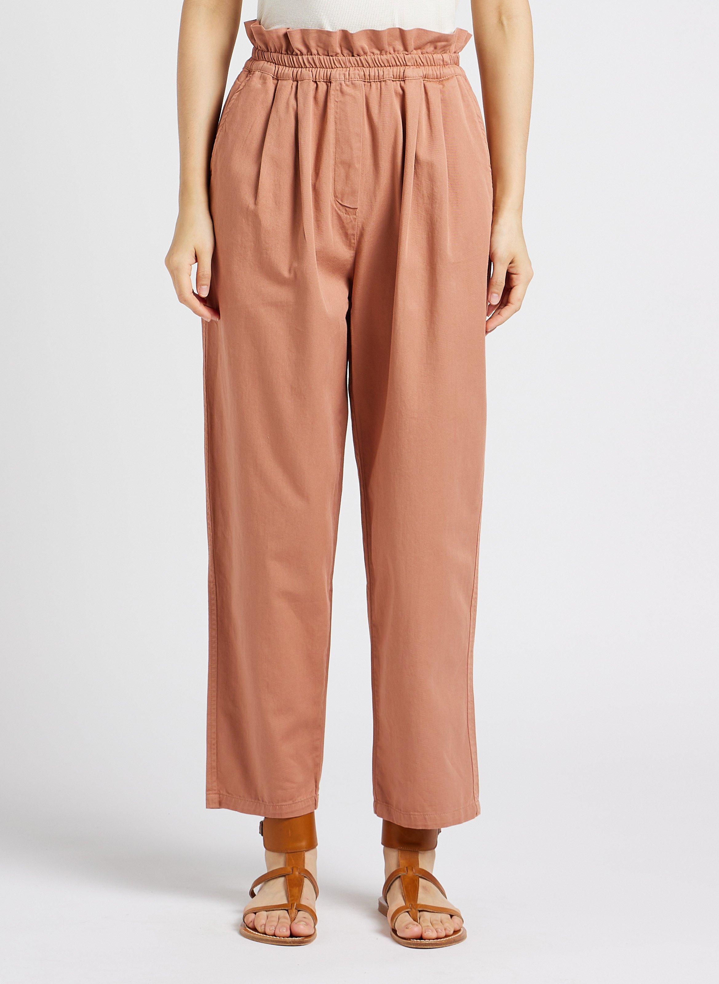 Pantalon carotte en coton THE NEW SOCIETY Rose