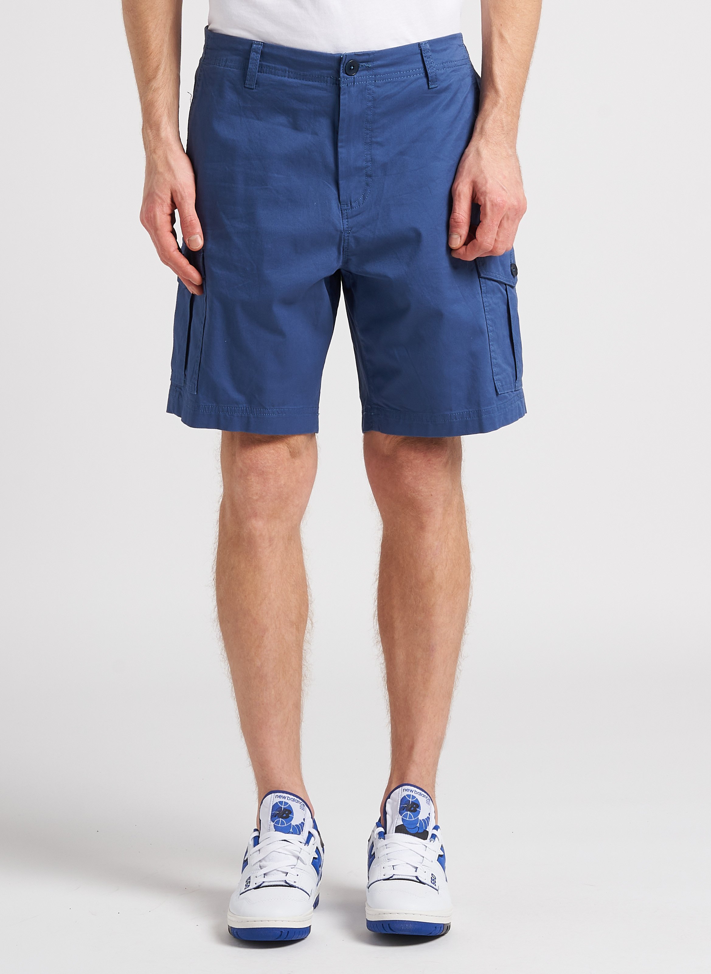 Straight organic cotton-blend Bermuda shorts SELECTED