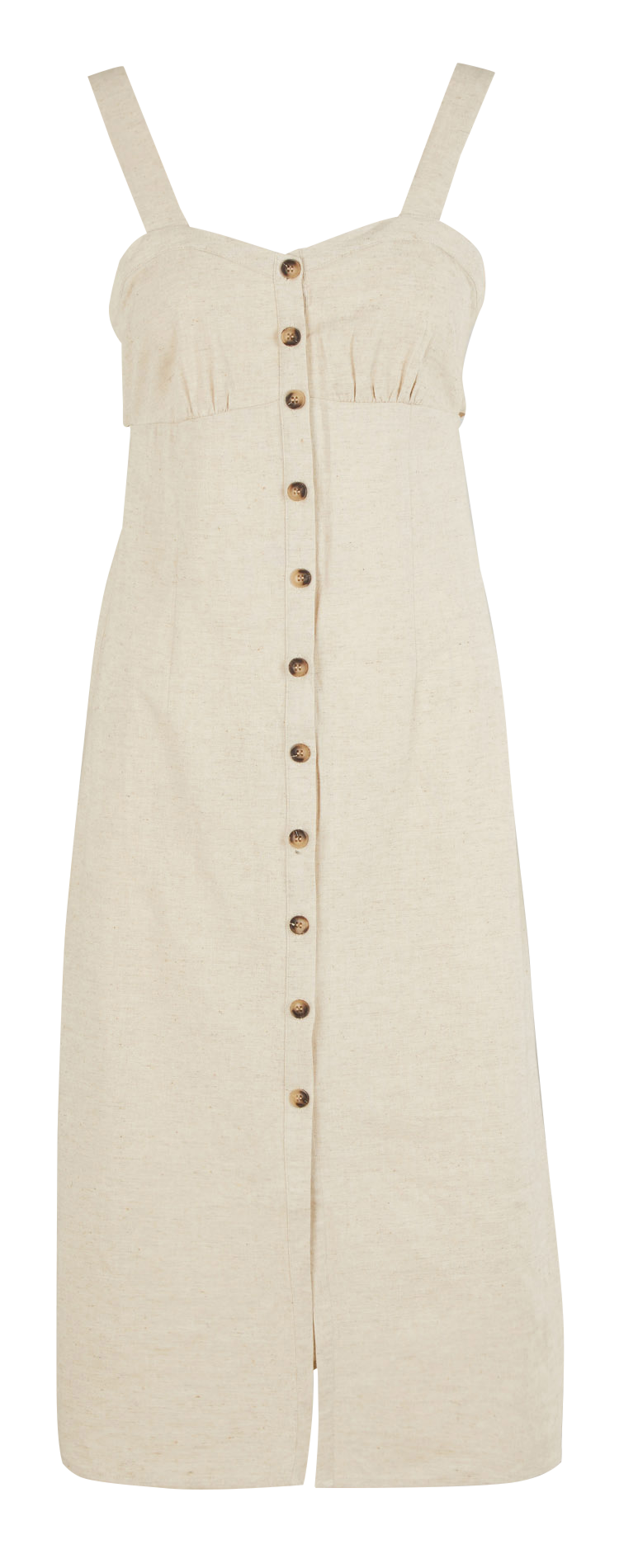 Halflange jurk met laag uitgesneden, hartvormige hals | linnen/katoenblend LA PETITE ETOILE