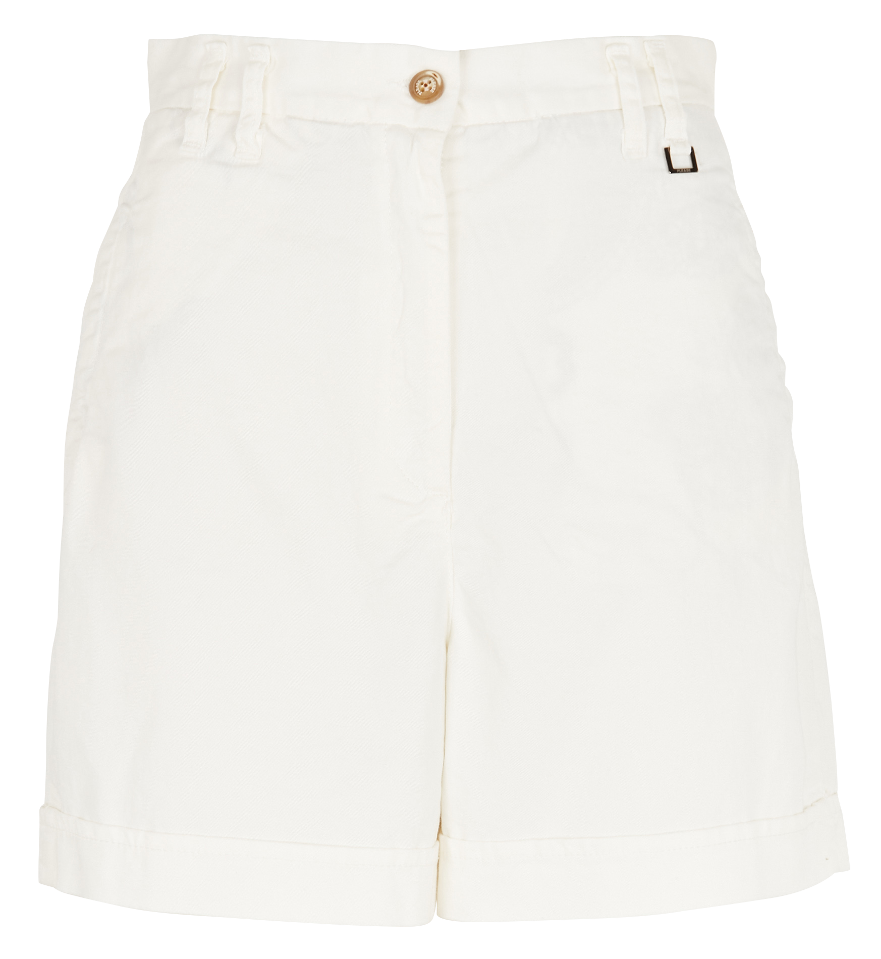 Short taille haute en coton mélangé  PLEASE Blanc