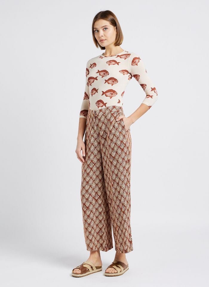 PRINTED TROUSERS - Terracotta
