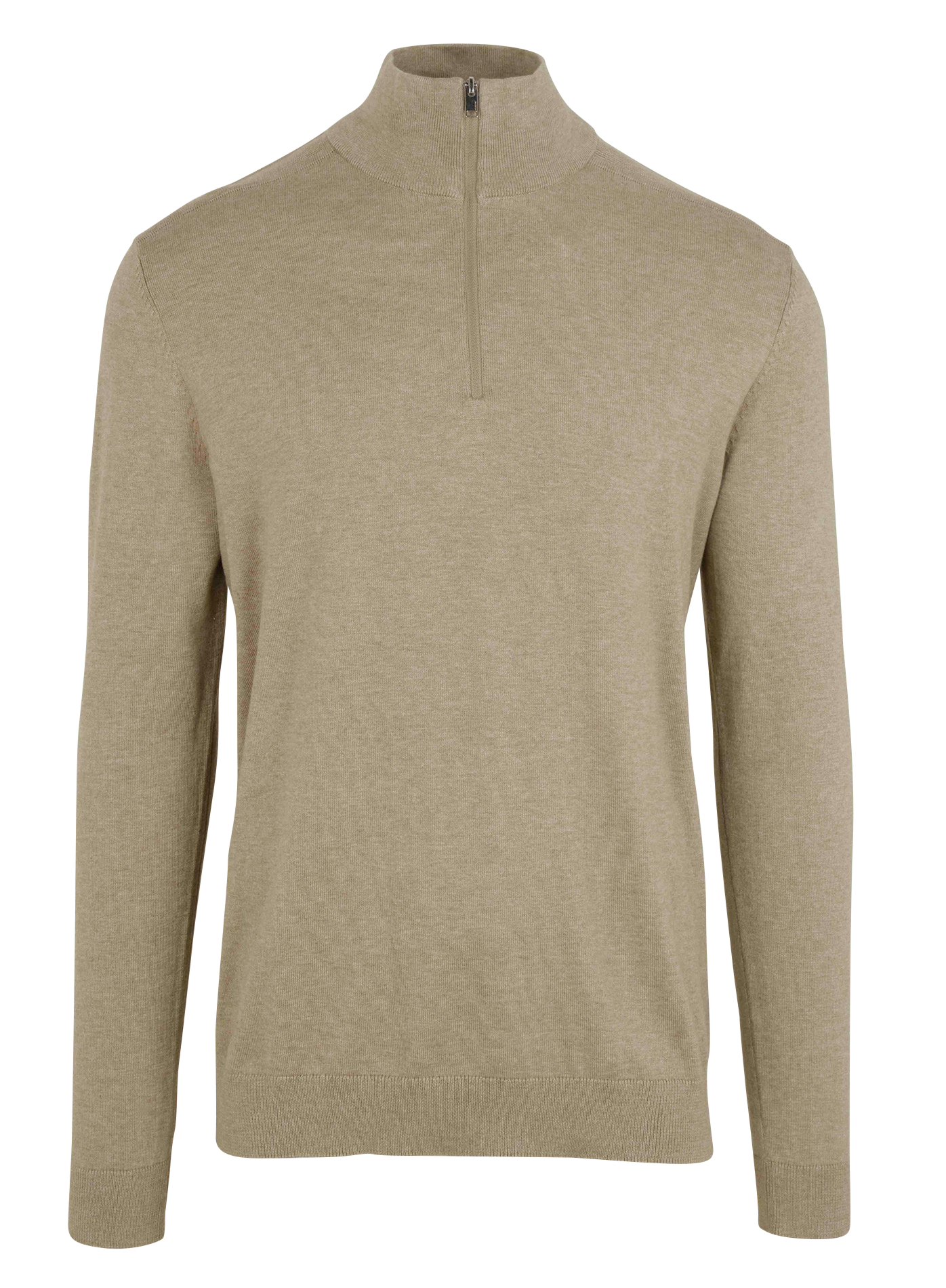 Baumwollpullover mit Stehkragen und Reißverschluss, Regular Fit SELECTED Grau