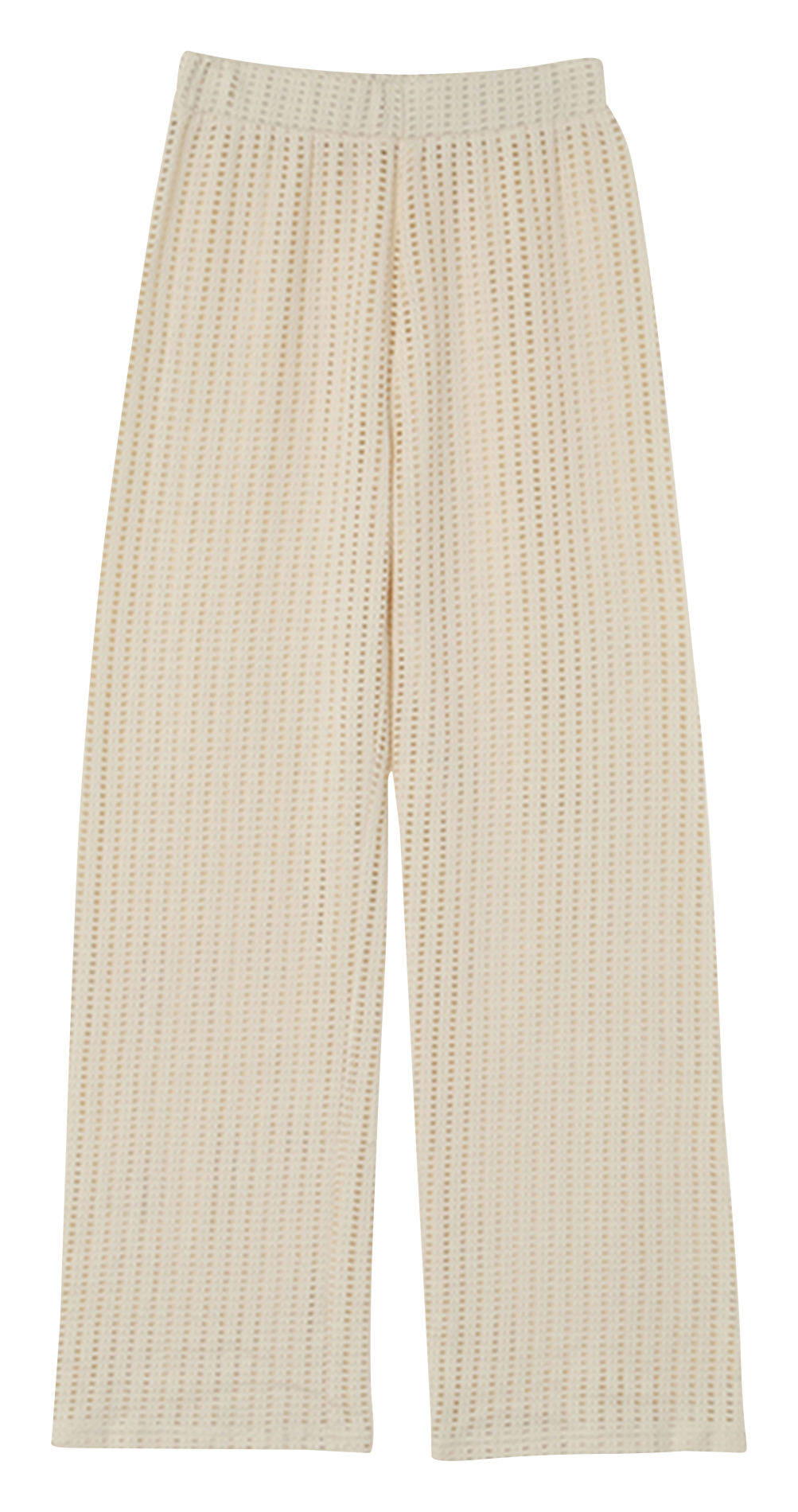 Flared cut openwork stretch cotton trousers GRACE ET MILA Beige