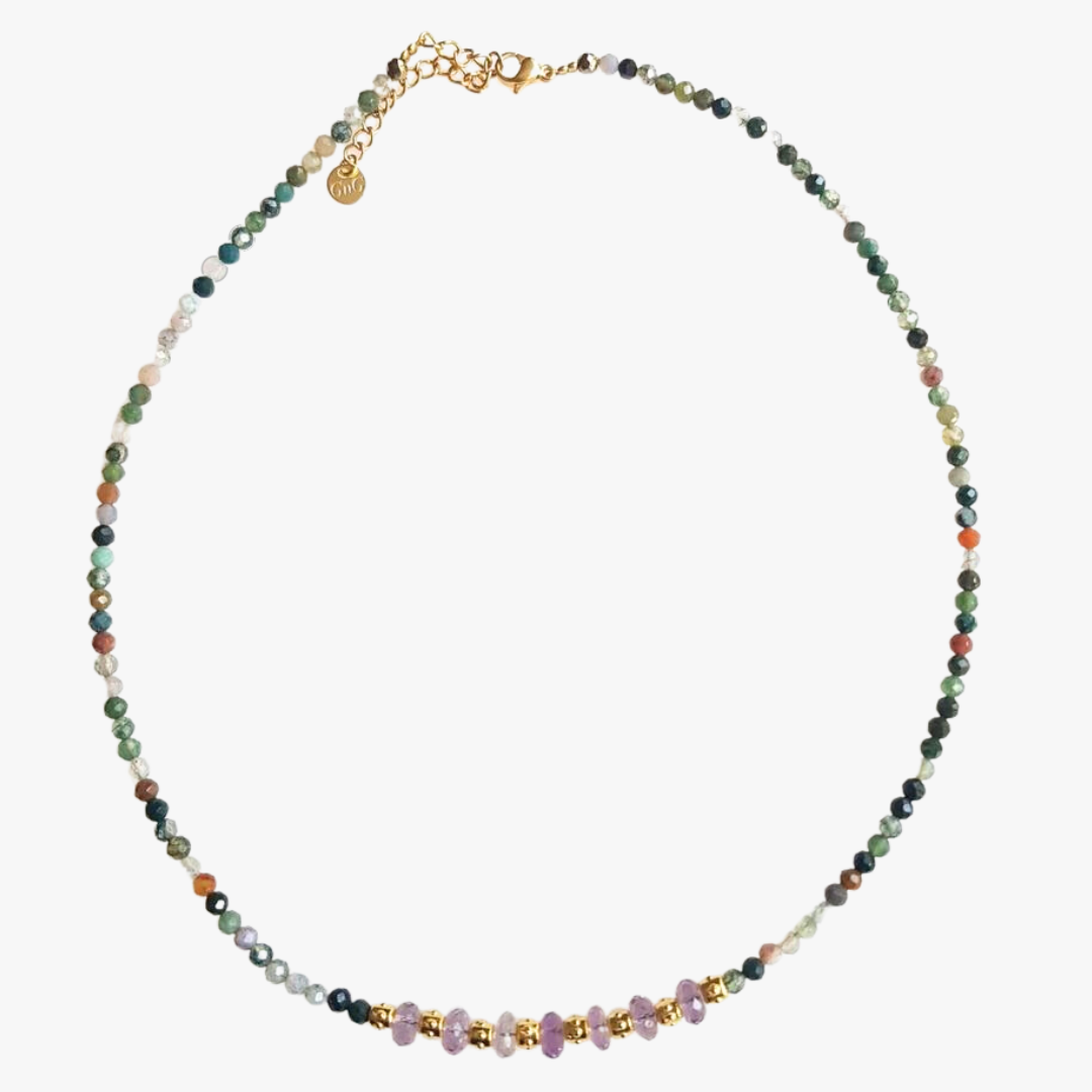 Indian agate and amethyst necklace GINANDGER Multicolored