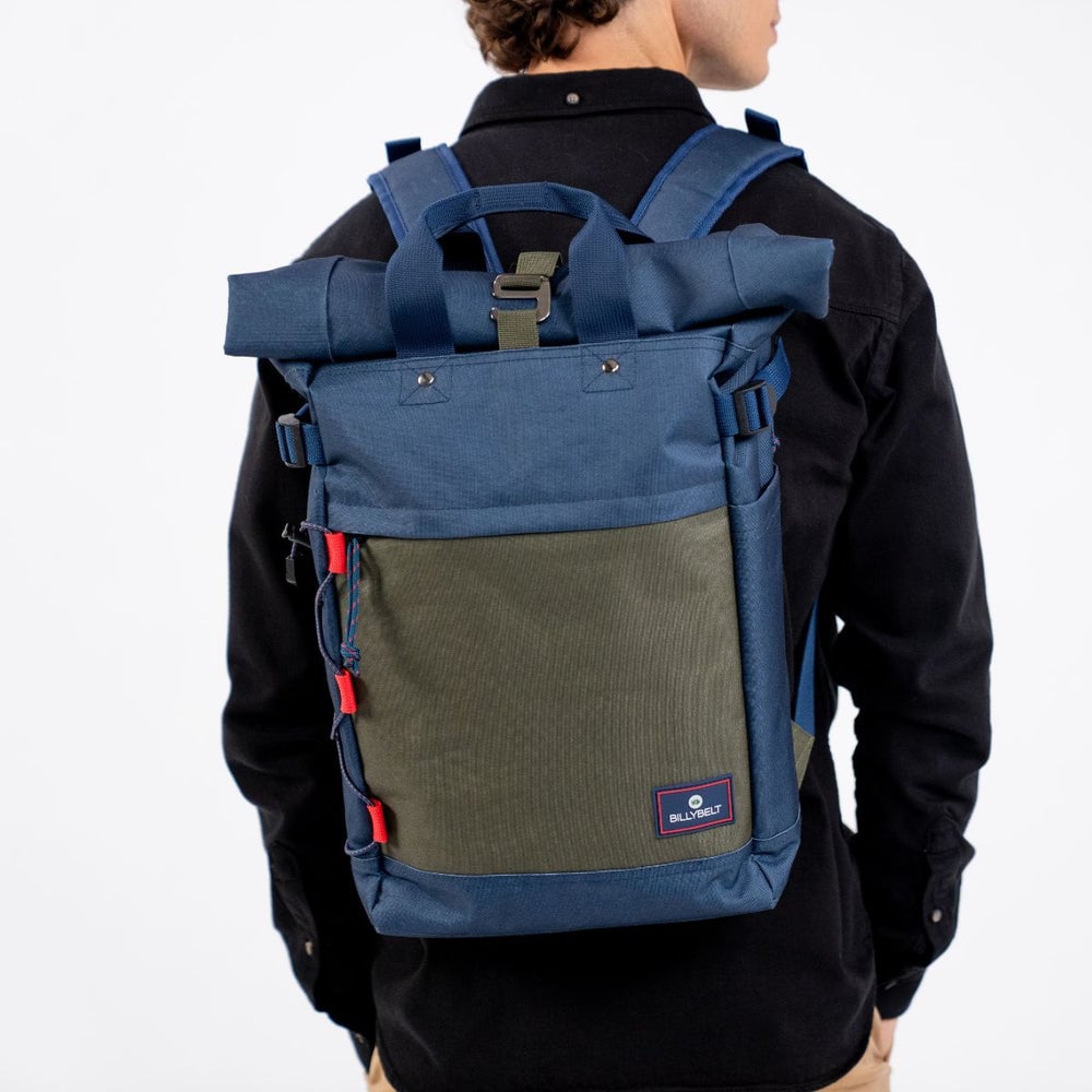 Recycled polyester rolltop backpack BILLYBELT Blue