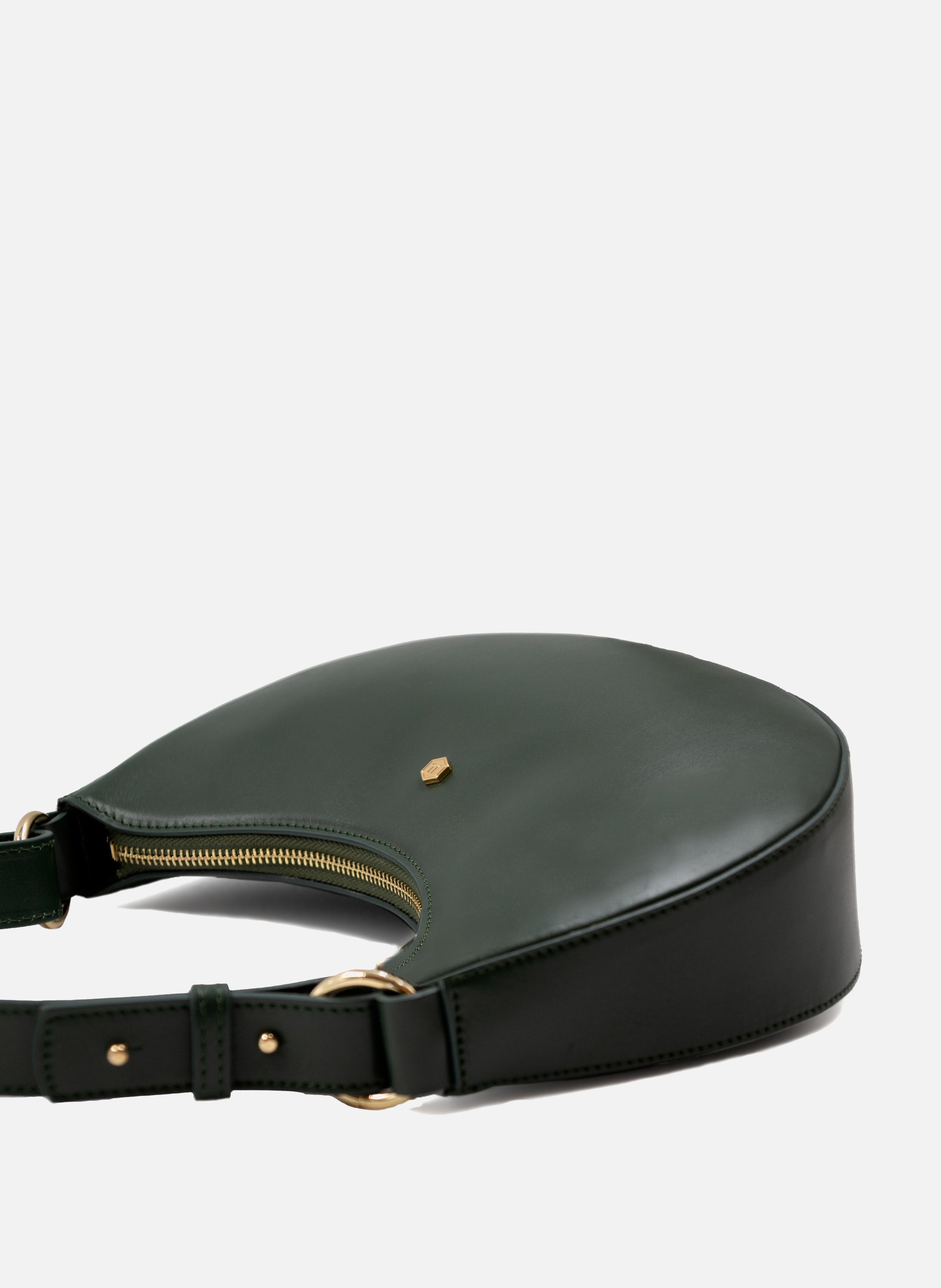 Smooth leather hobo bag Green