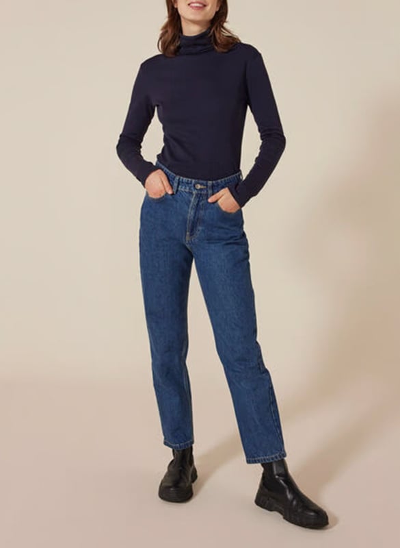 Tee-shirt col roulé en coton PETIT BATEAU Bleu