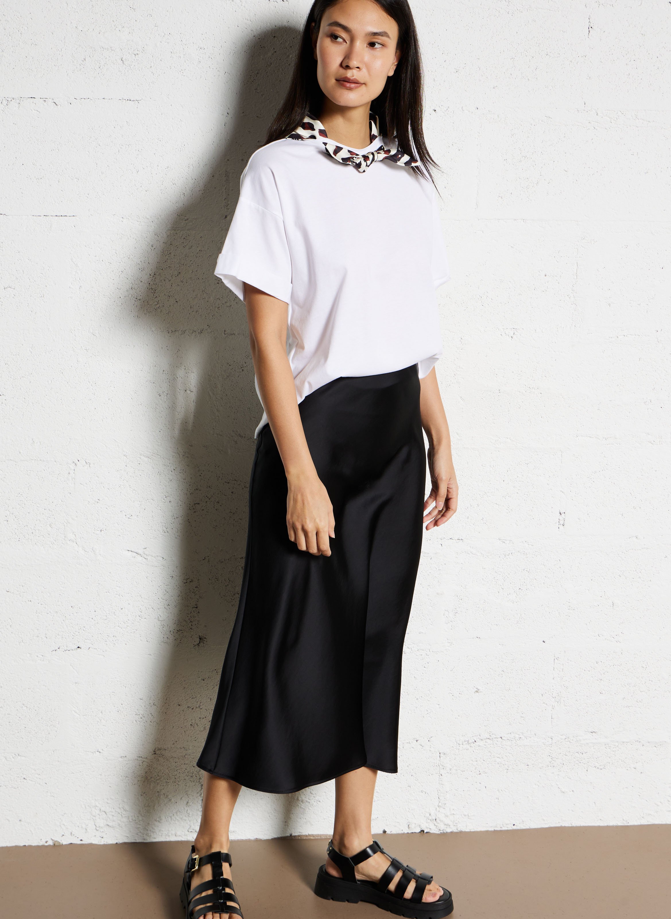 Tee-shirt uni à bandana intégré IMPERIAL Blanc