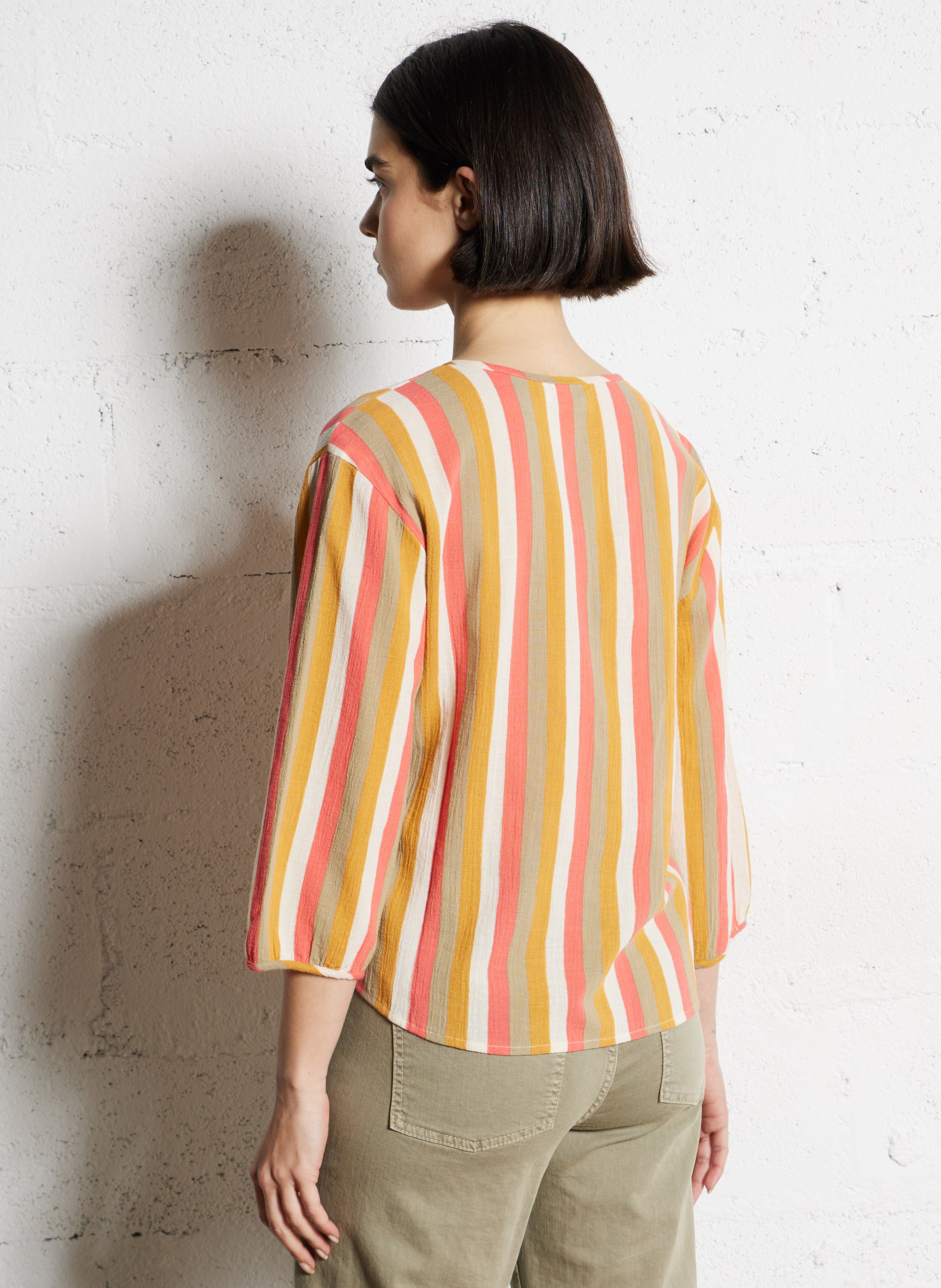 Gerade geschnittenes Hemd aus Bio-Baumwolle mit Streifen VILA Braun