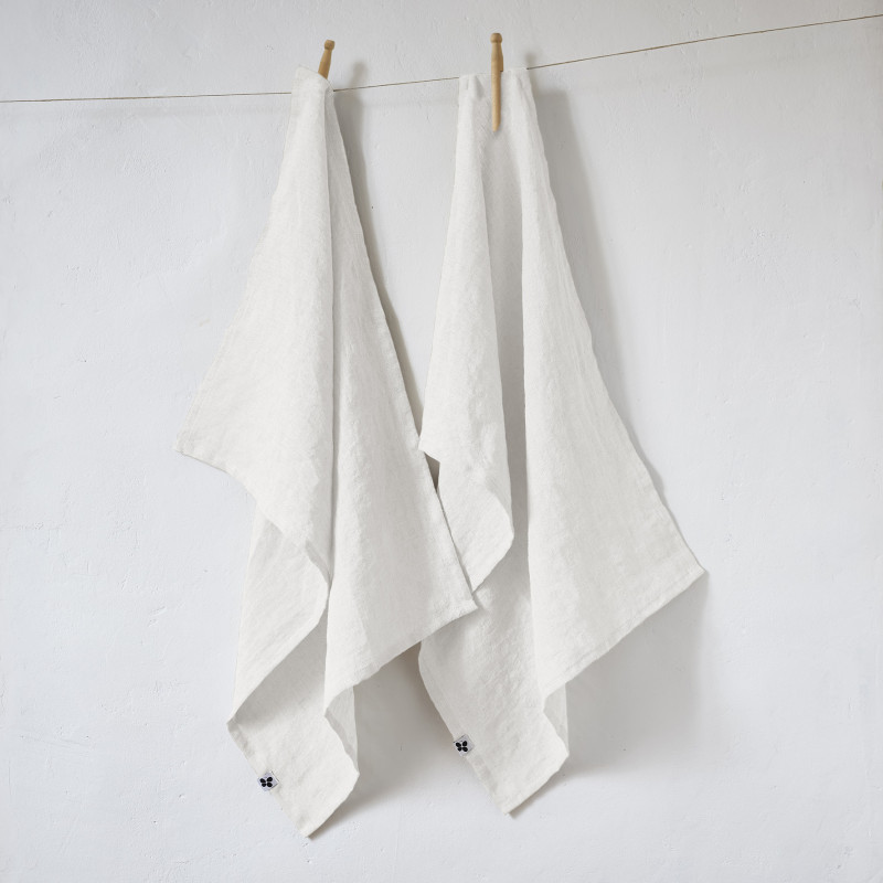 Set of 2 cotton muslin hand towels L'EFFET PAPILLON