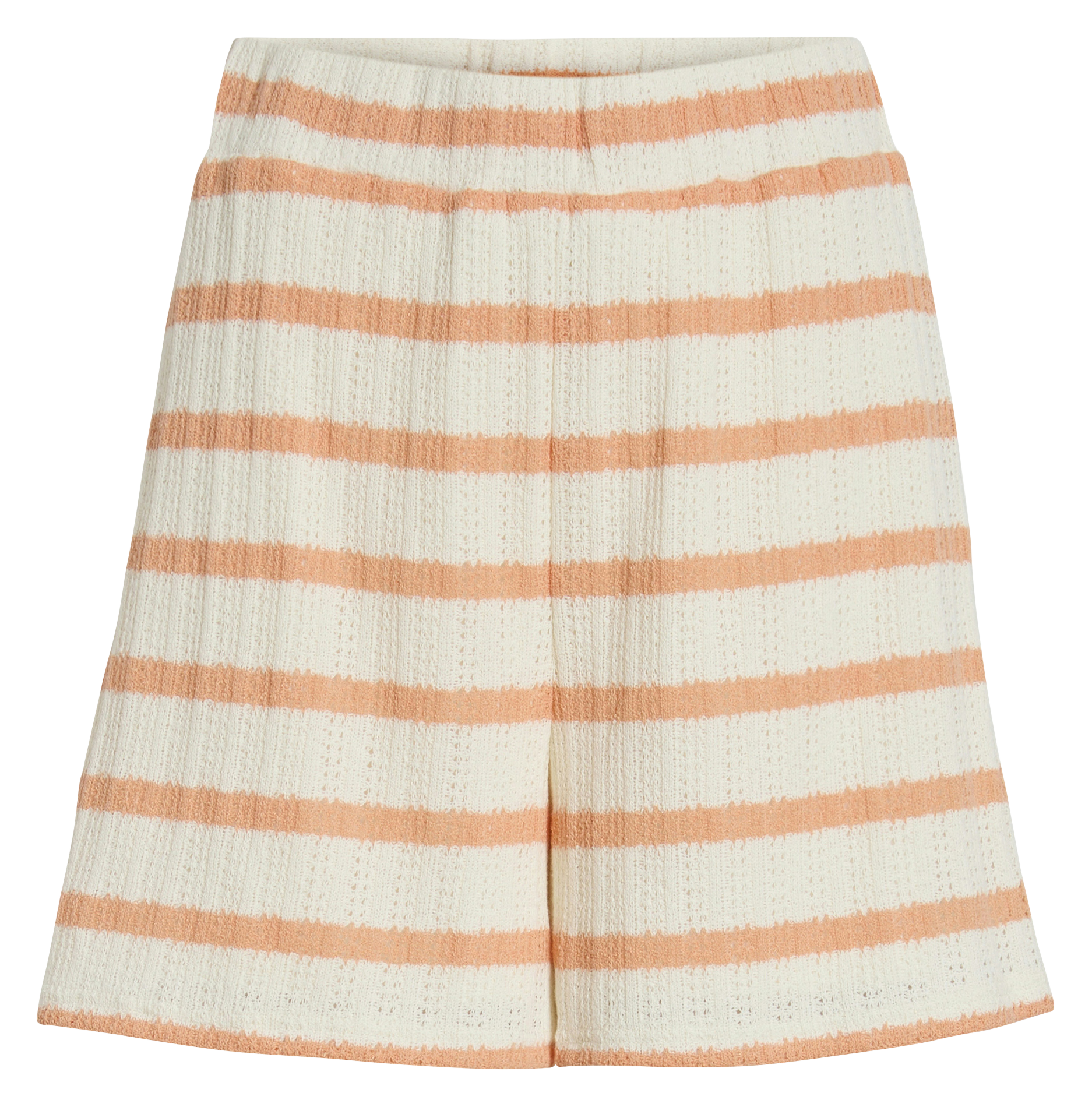 Gerade geschnittene Streifenshorts aus Baumwoll-Mix VILA Beige