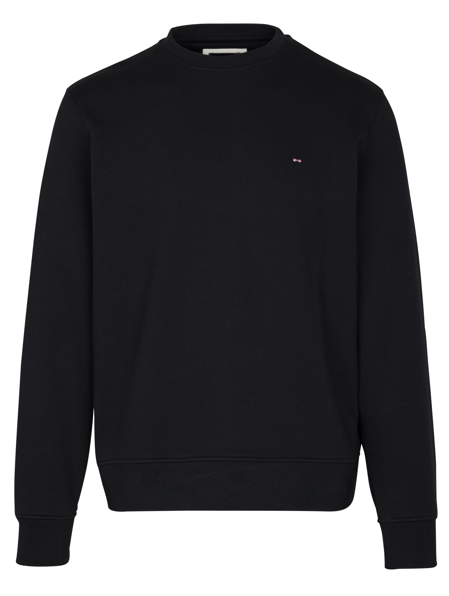 Sweat droit col rond brodé en coton EDEN PARK Noir