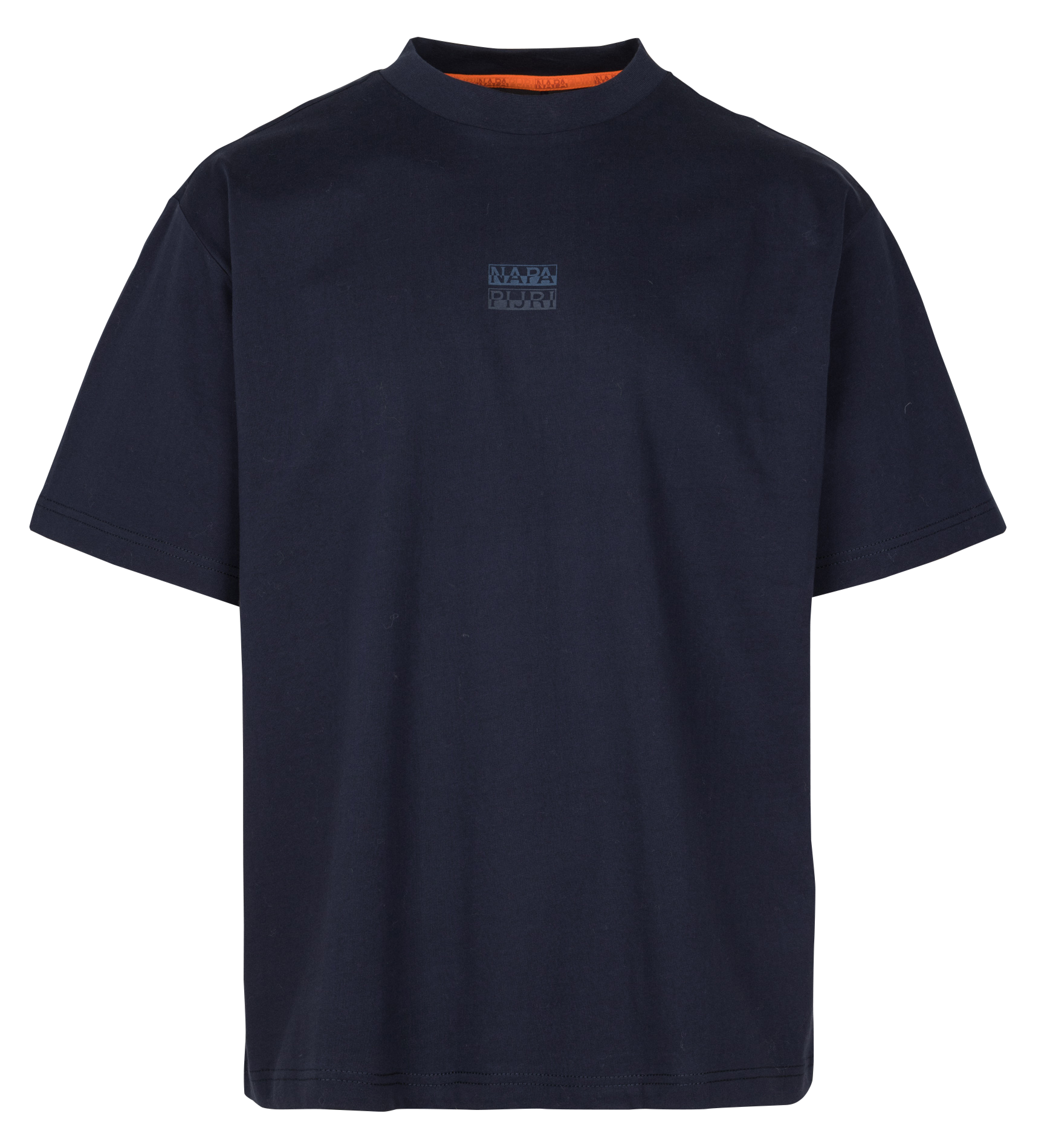 Weites Rundhals-T-Shirt aus bedruckter Baumwolle NAPAPIJRI Blau