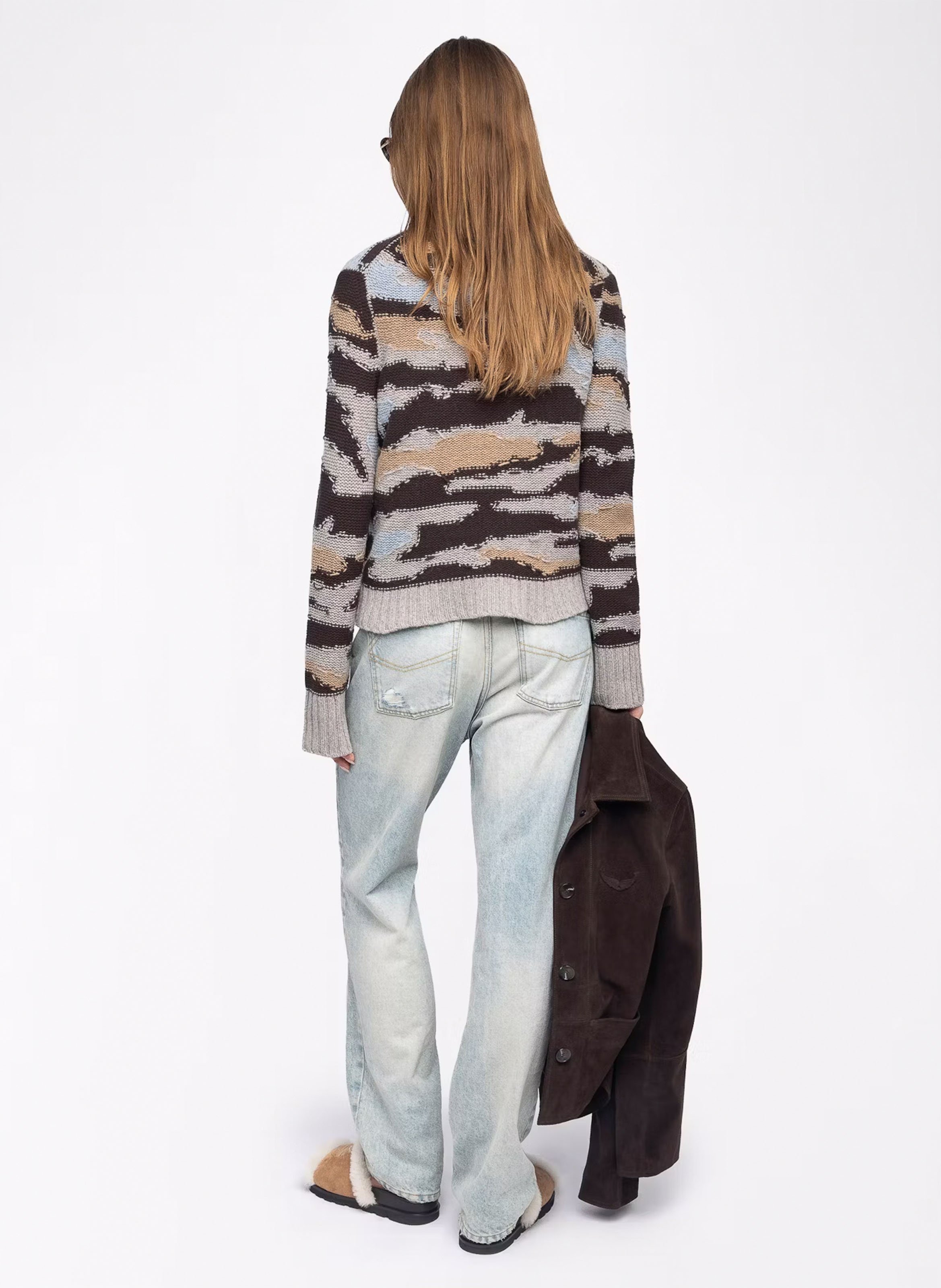 Printed wool and cashmere sweater ZADIG&VOLTAIRE Brown