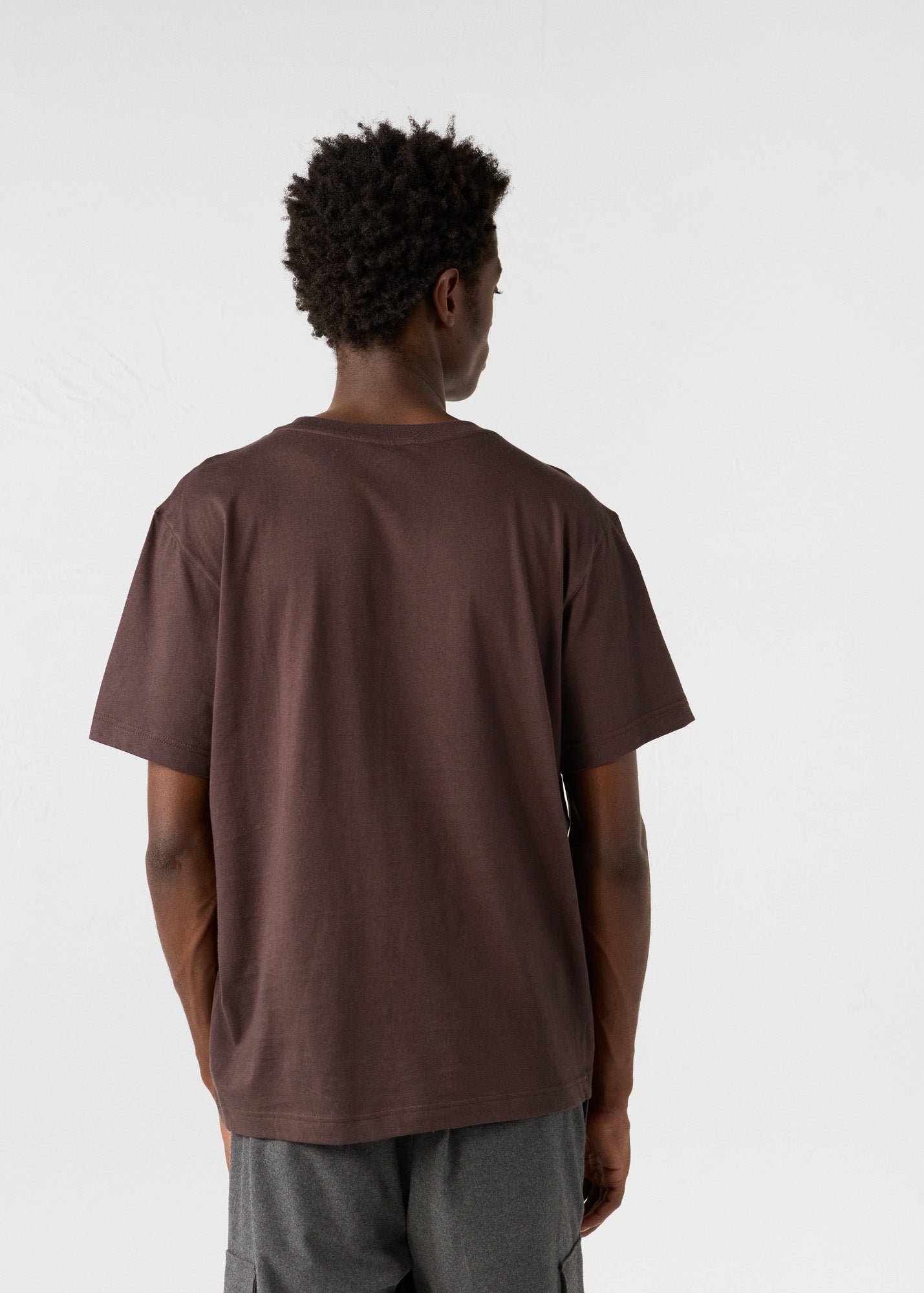Round neck t-shirt in black coffee petro JOTT Brown