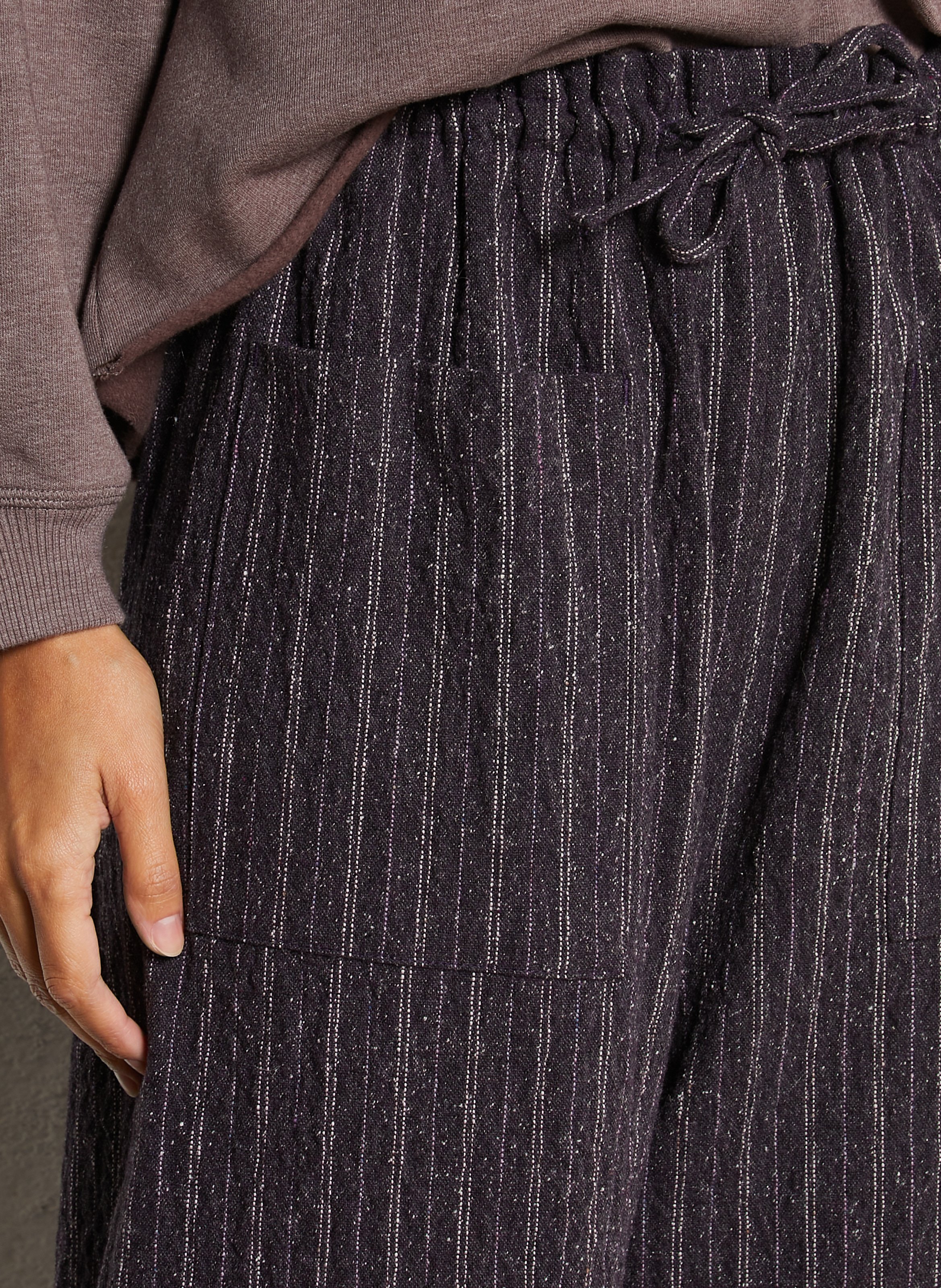 Pantalon large en laine mélangée HOD PARIS Violet