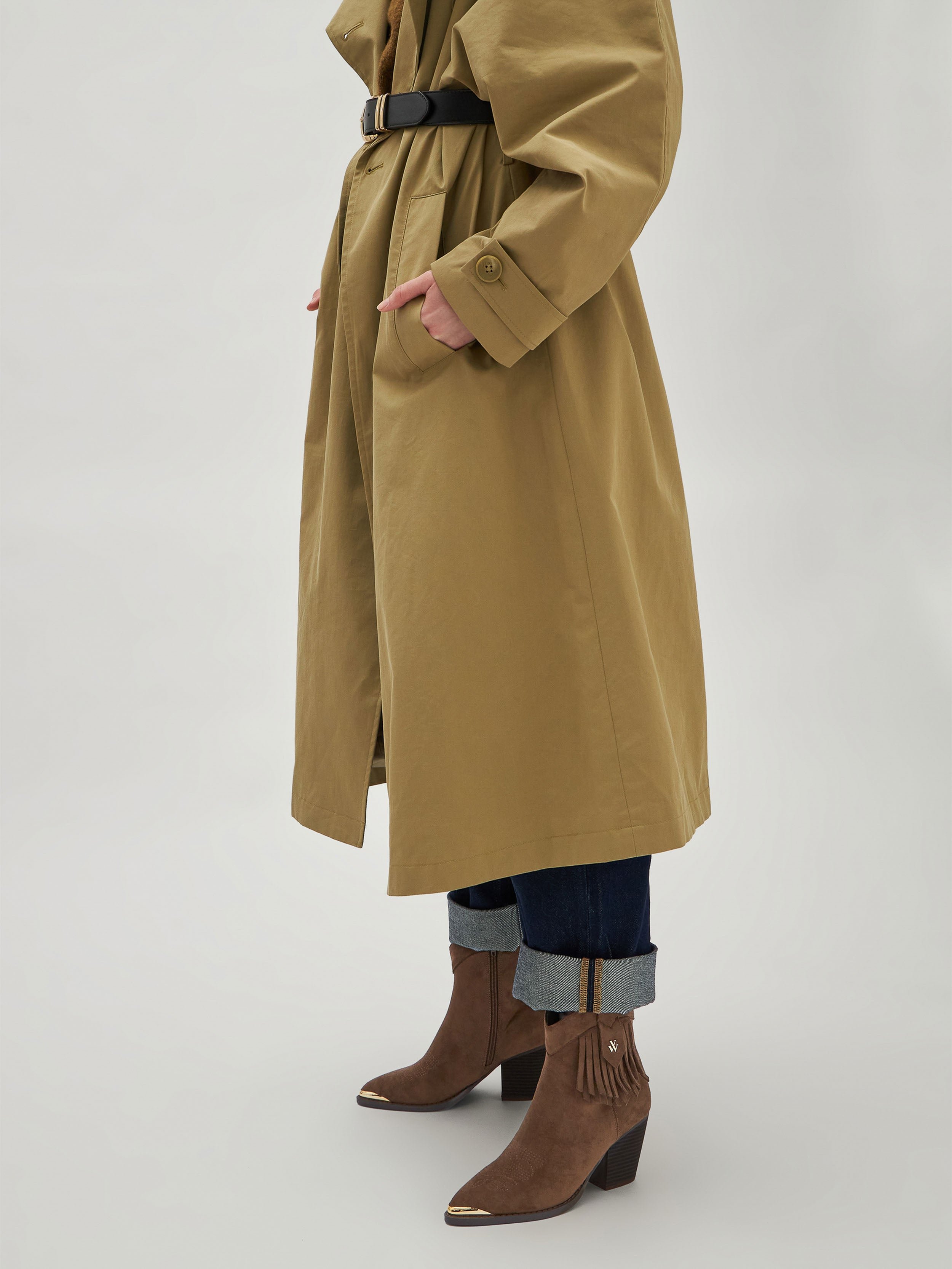 Fringed cowboy ankle boots VANESSA WU Brown