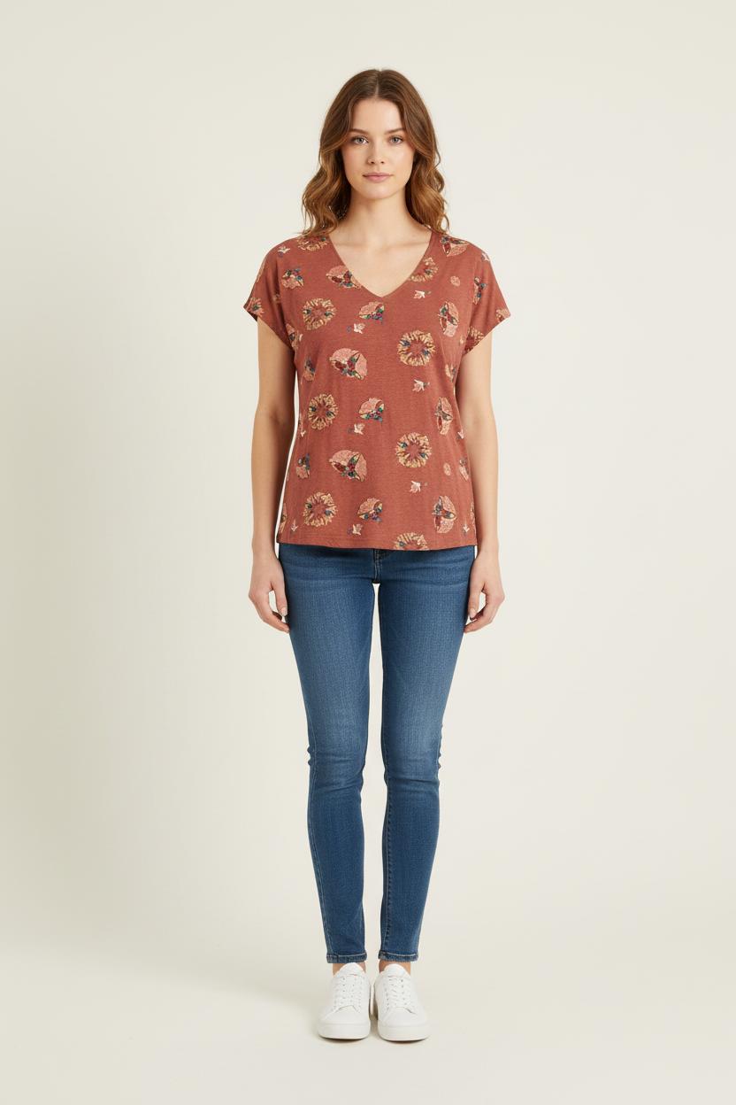 Tommy Badge T-shirt LOUISE MISHA - Seconde Main Brown
