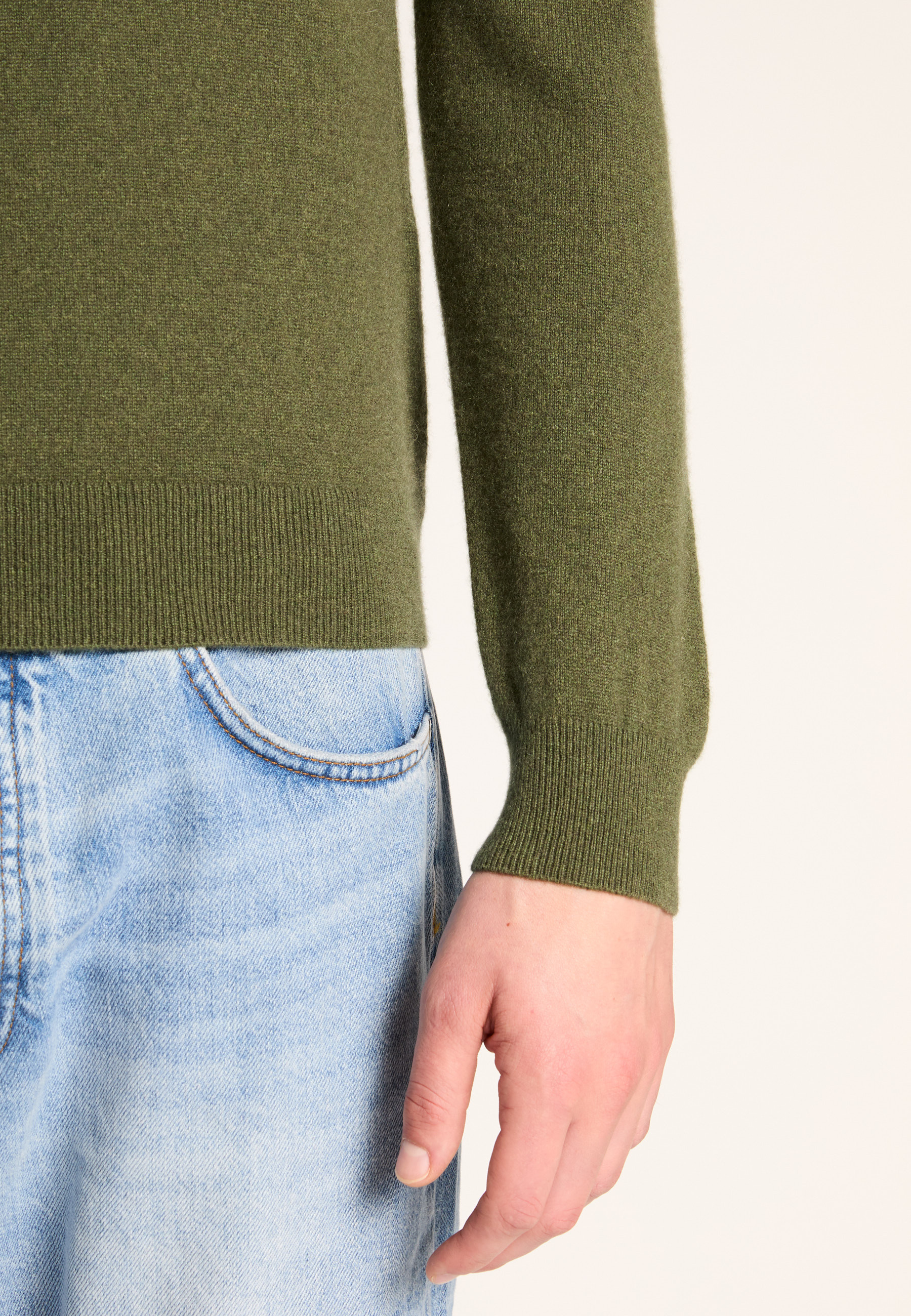 Cashmere sweater MAISON MONTAGUT Khaki