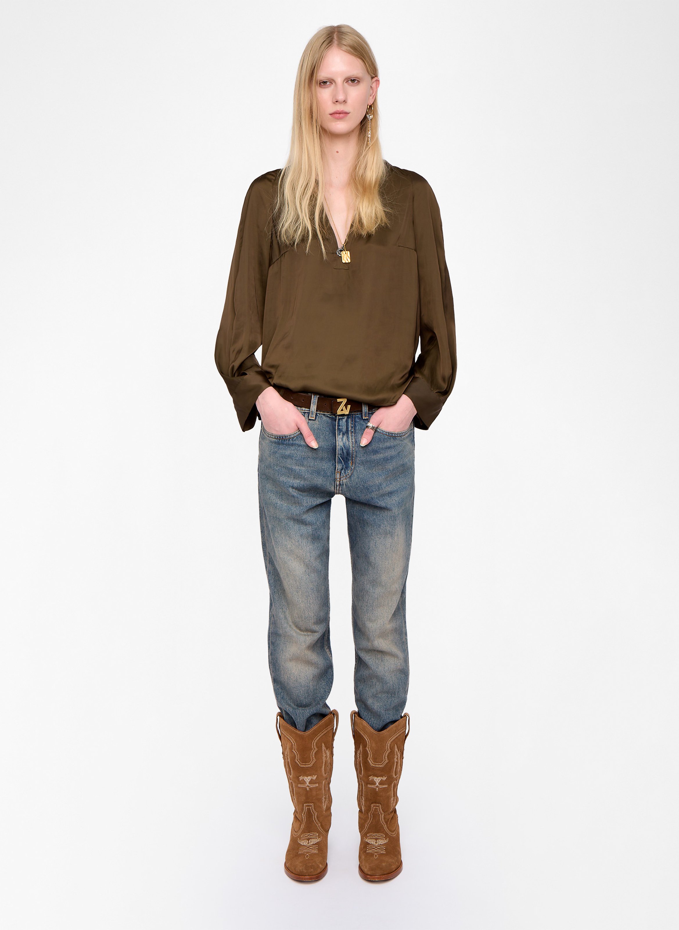 Blouse col tunisien ZADIG&VOLTAIRE Vert