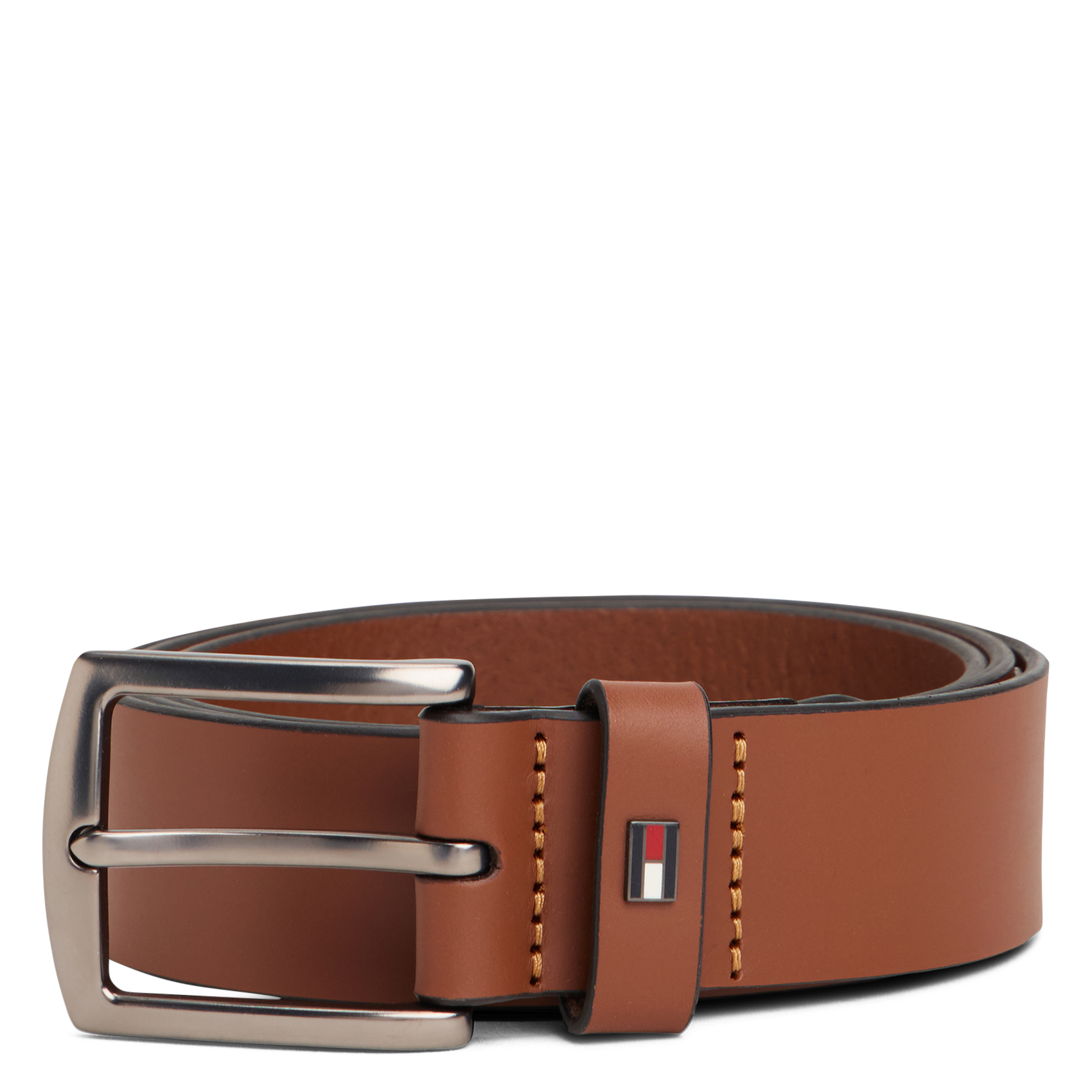 Plain leather belt with buckle TOMMY HILFIGER Brown