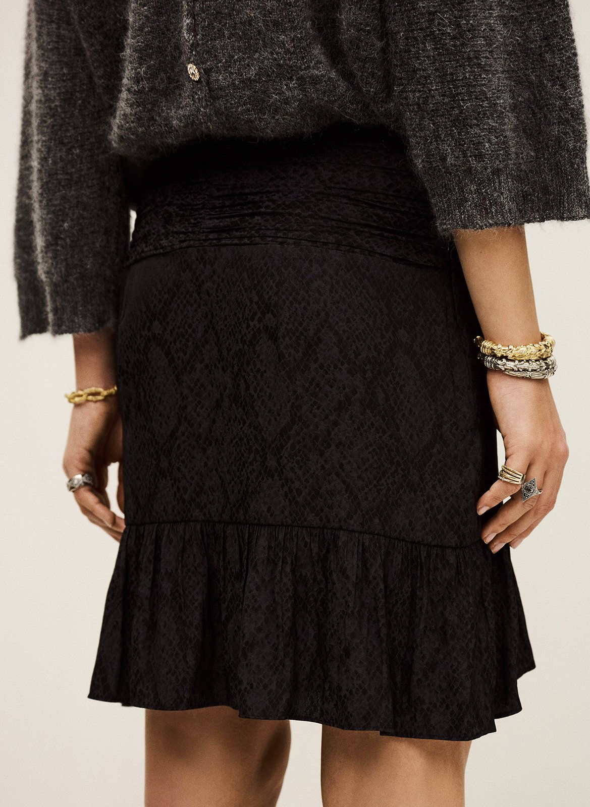 Halflange rok met print Axiroad BA&SH Zwart