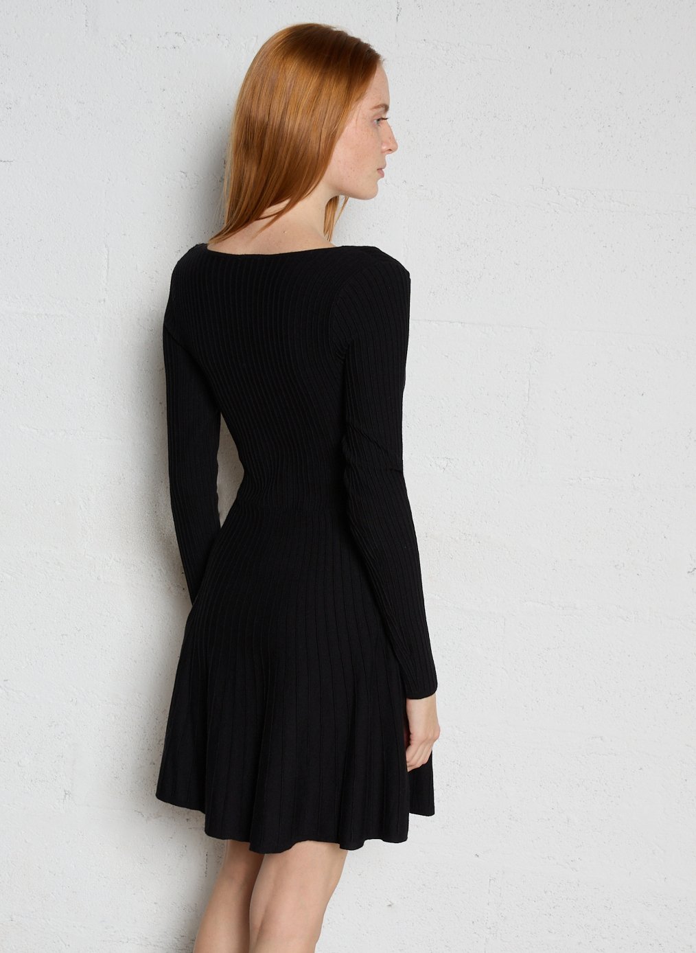Short square-neck dress PETITE MENDIGOTE Black