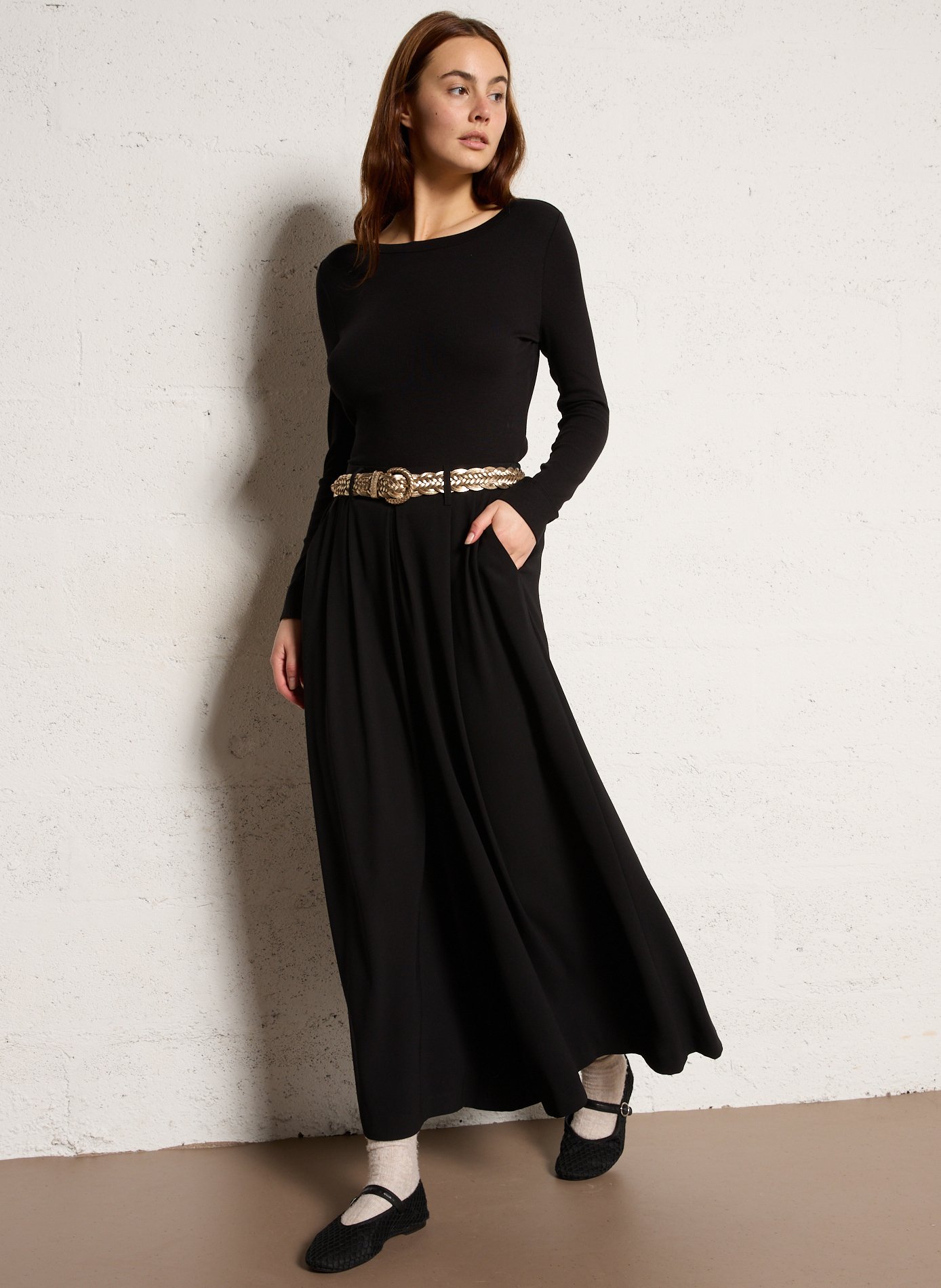 Braided leather belt MAISON 123 Golden