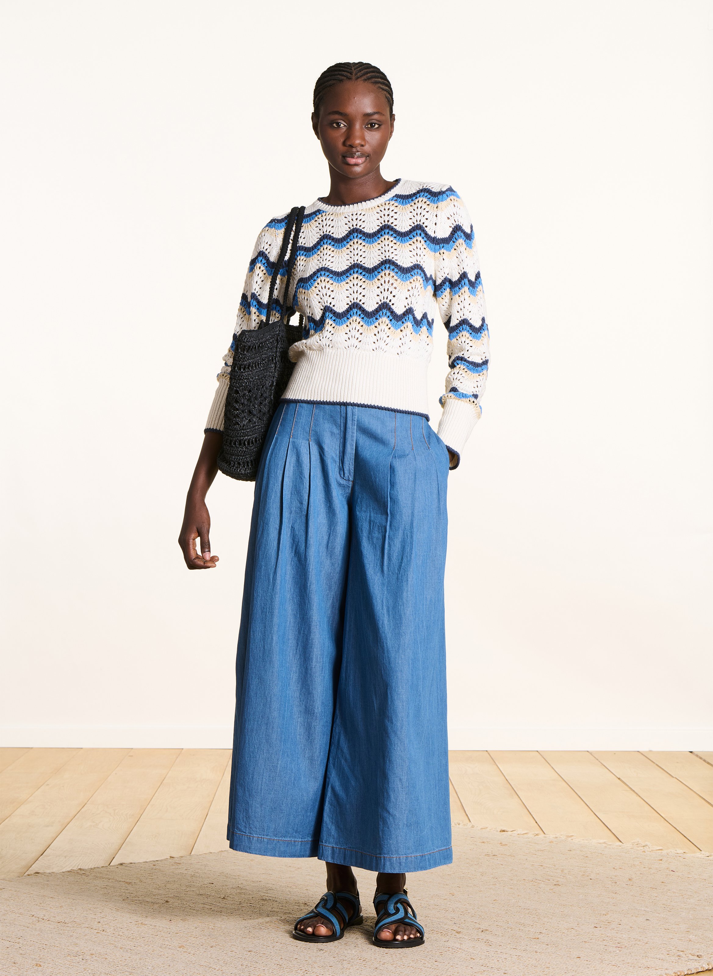 Katoenen 7/8-broek LA FEE MARABOUTEE Blauw