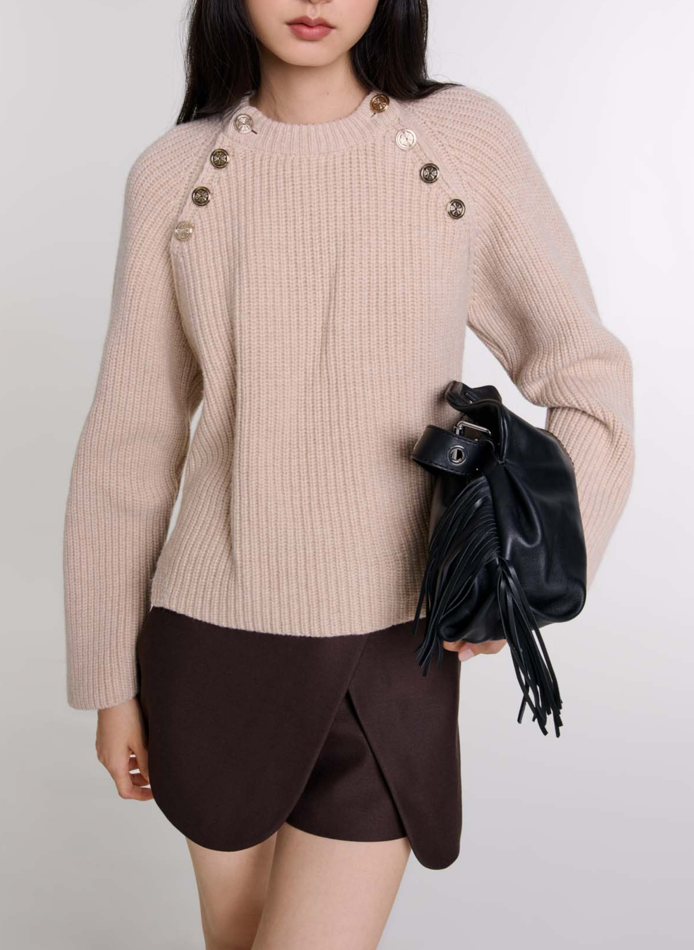 Minirokje met korte broek MAJE Bruin