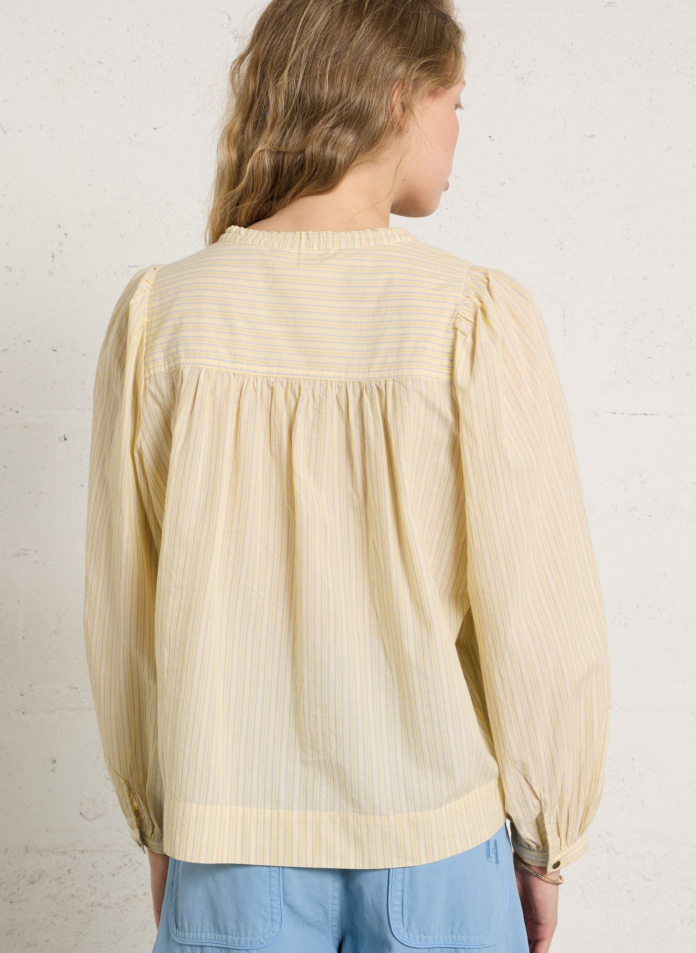 Bluse mit türkischem Kragen aus Bio-Baumwolle LEON & HARPER Gelb