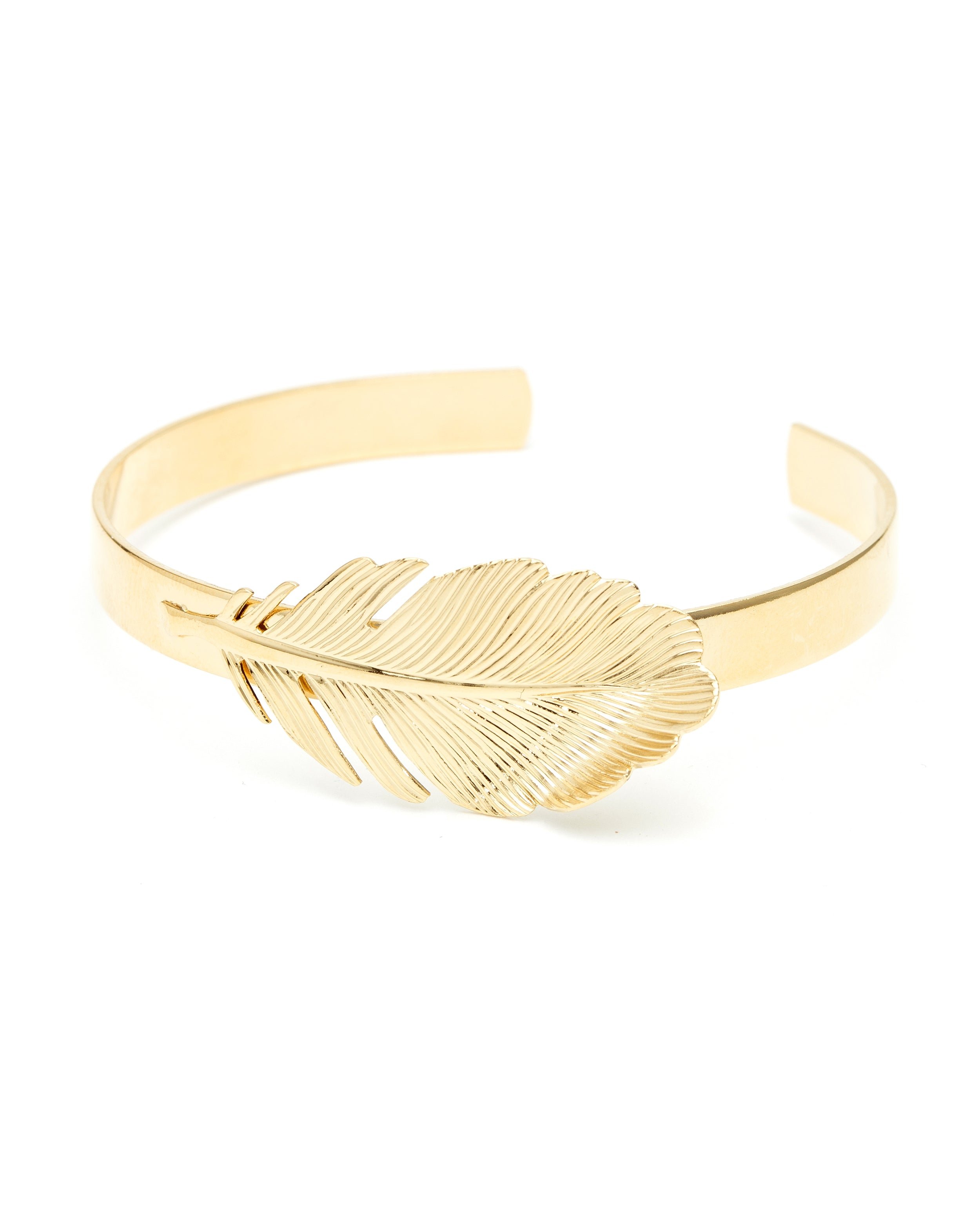 Silver-plated leaf bangle MONSIEUR SIMONE